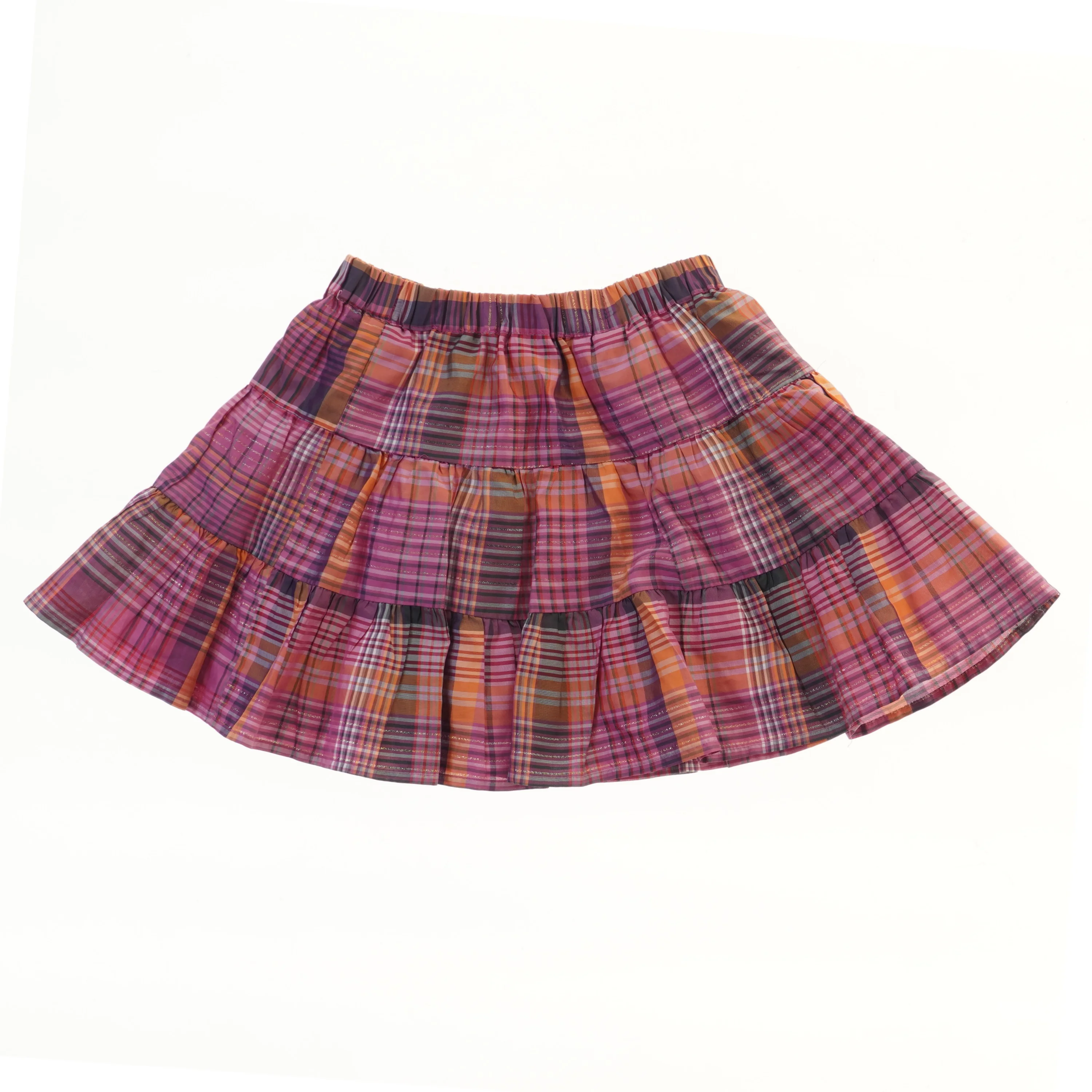 Farverig ternet nederdel fra H&M (str. 128)