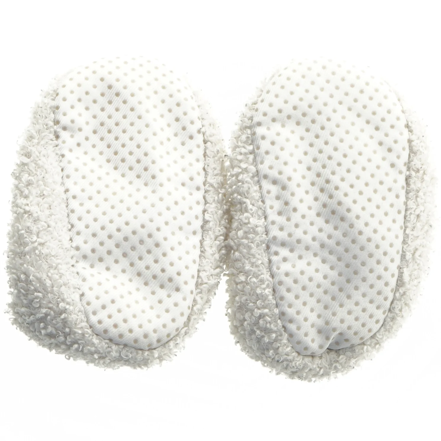 Babytøfler i hvid med prikker (str. Længde, 15 cm)