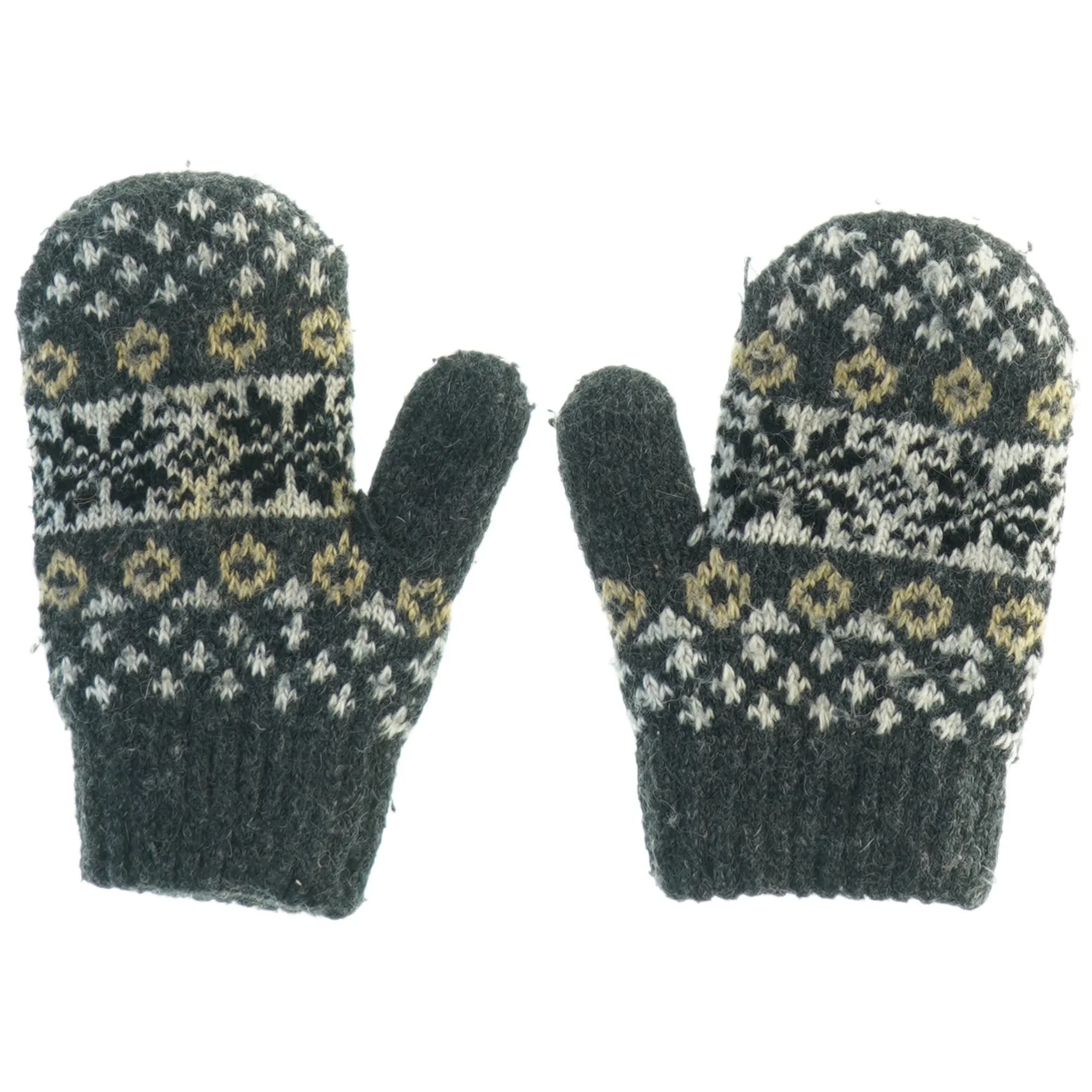 Strikket vanter (str. Længde, 14 cm b 7 cm)