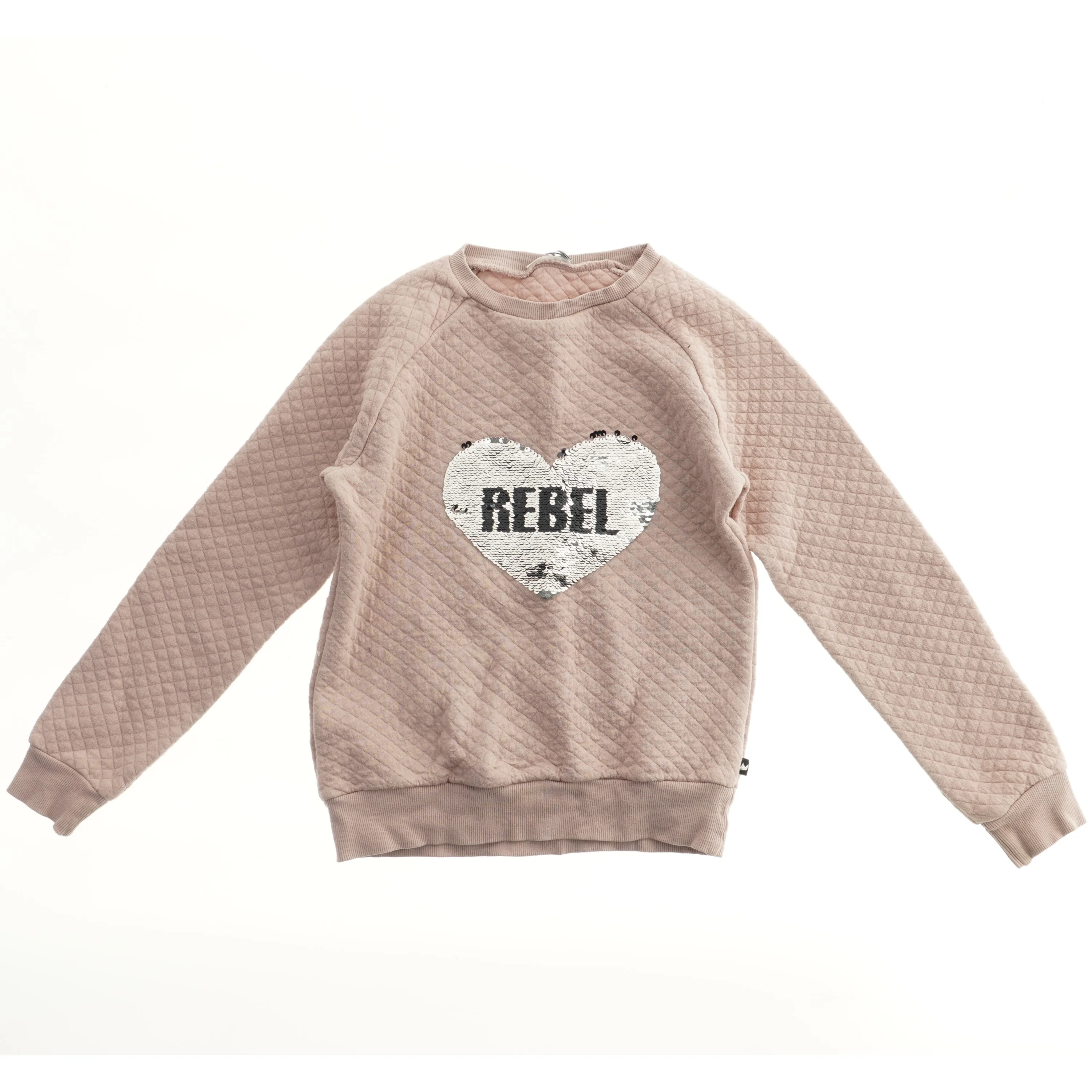 Sweatshirt med hjerte og tekst (str. 134)