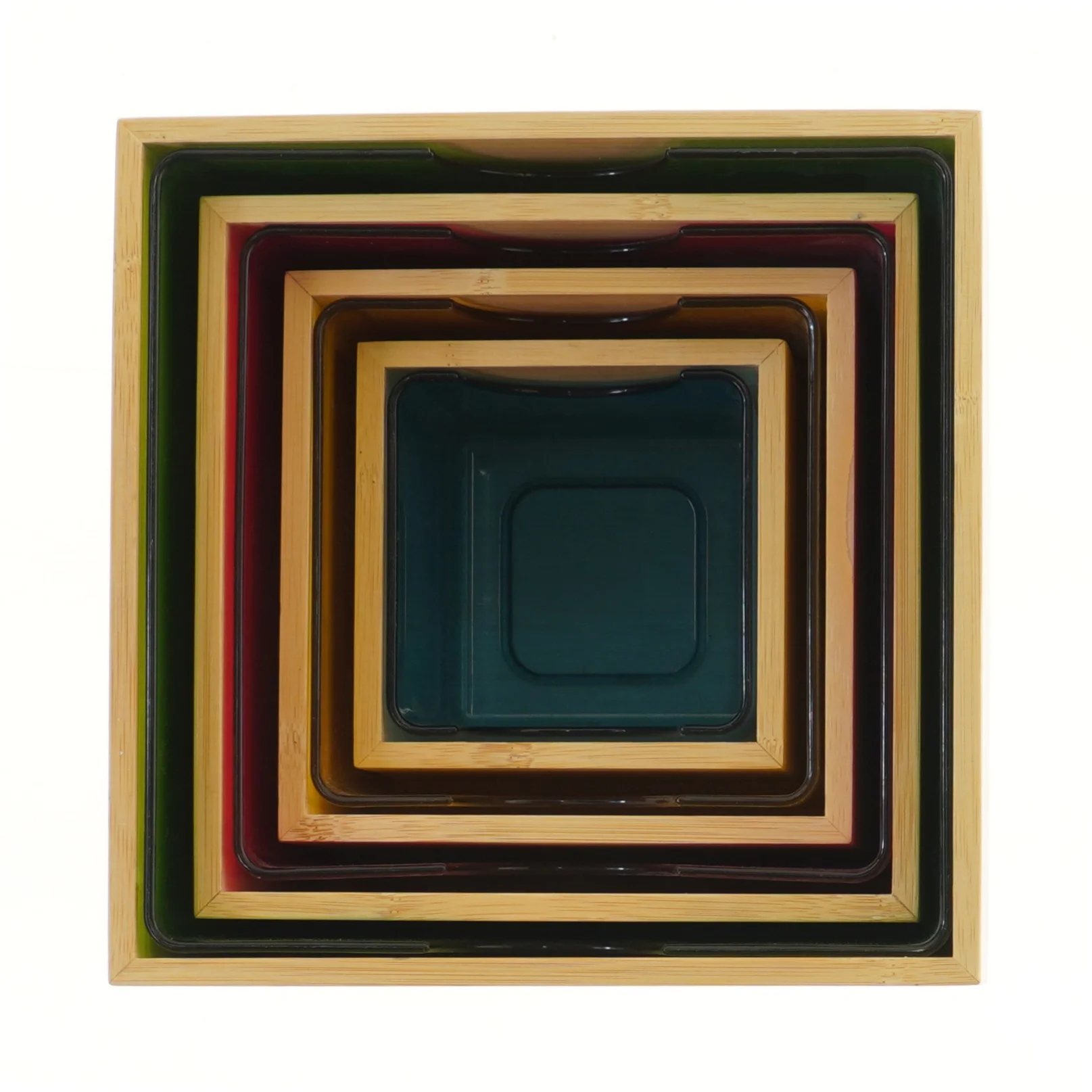 Cube system med farvede beholdere fra IKEA (str. 22,5x22,5x22,5 cm)