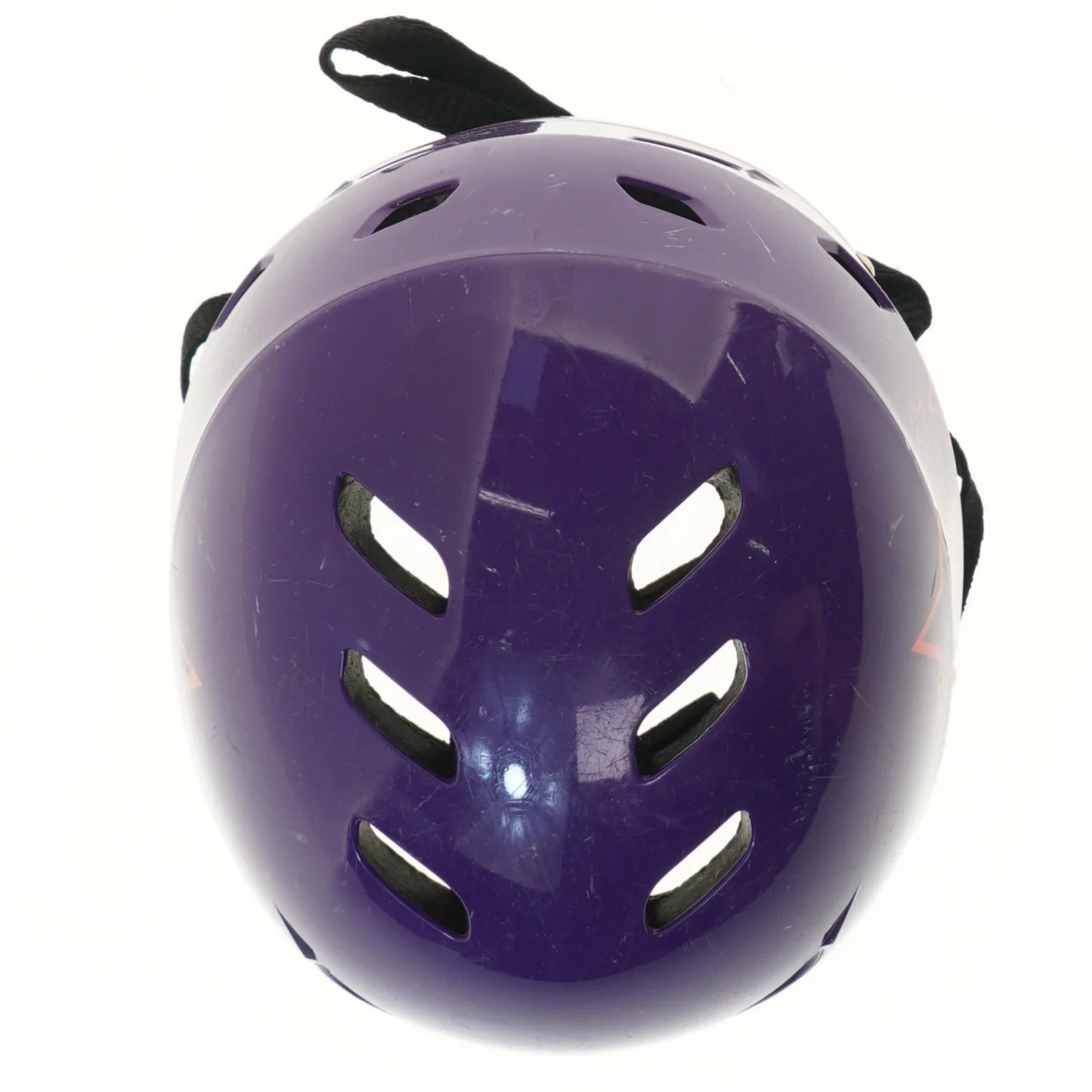 Børnecykelhjelm i lilla med stjernemotiv (str. størrelse 52-55, ø 21 cm)