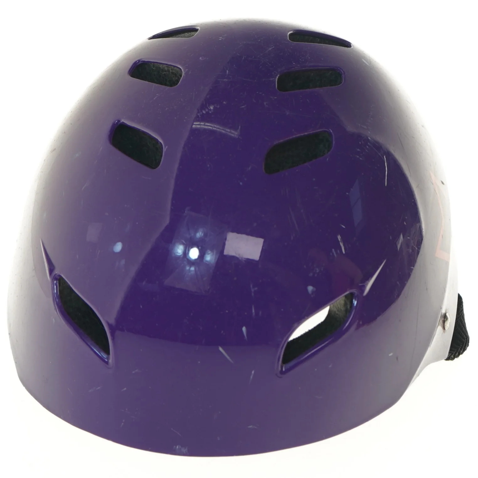 Børnecykelhjelm i lilla med stjernemotiv (str. størrelse 52-55, ø 21 cm)