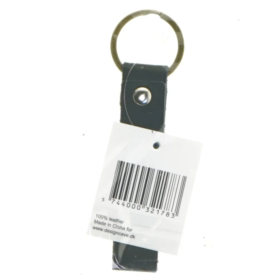 Nøglering i skind fra Design Cave (str. 11 cm)