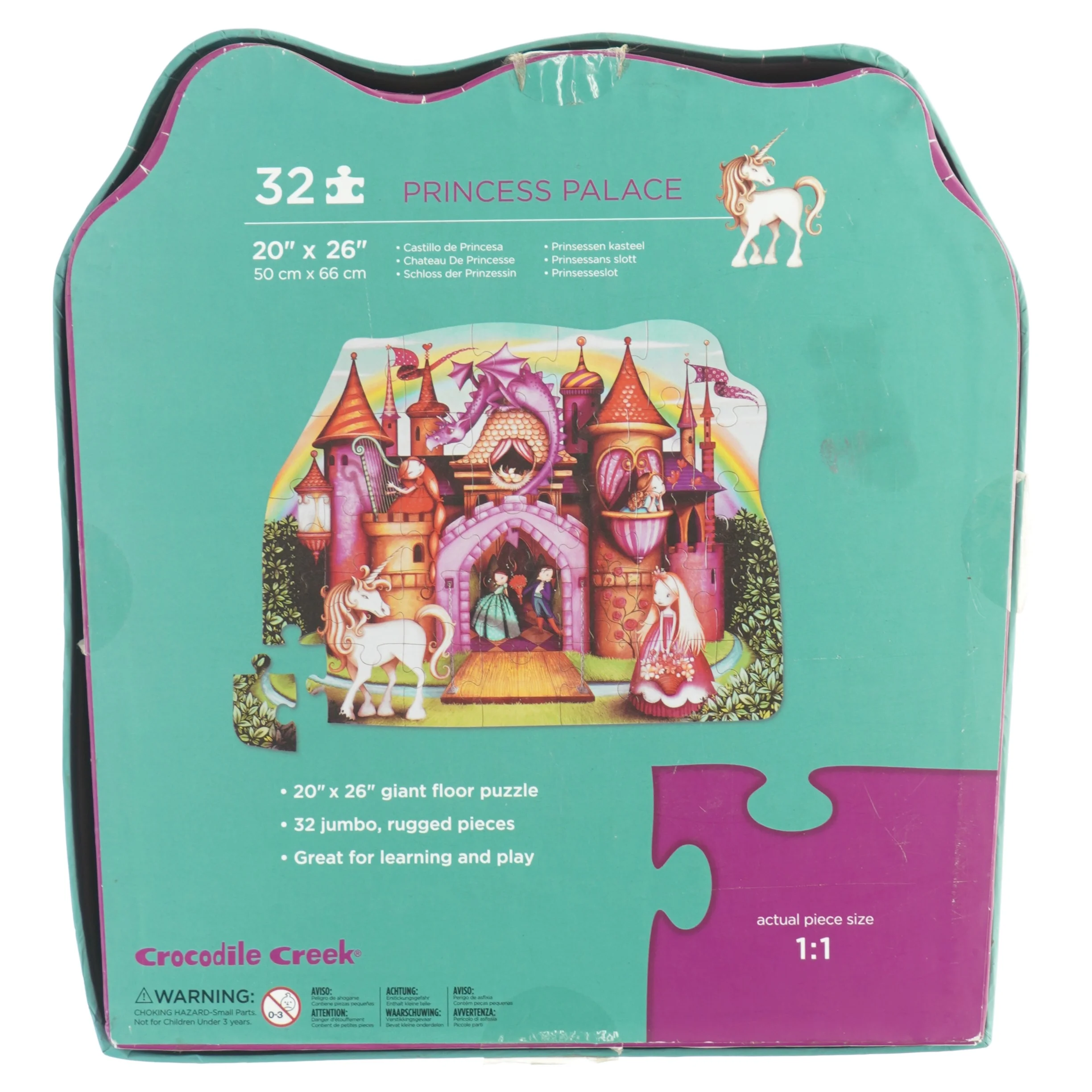 Gulvpuslespil, Prinsesseslot fra Crocodile Creek (str. 50 x 66 cm)