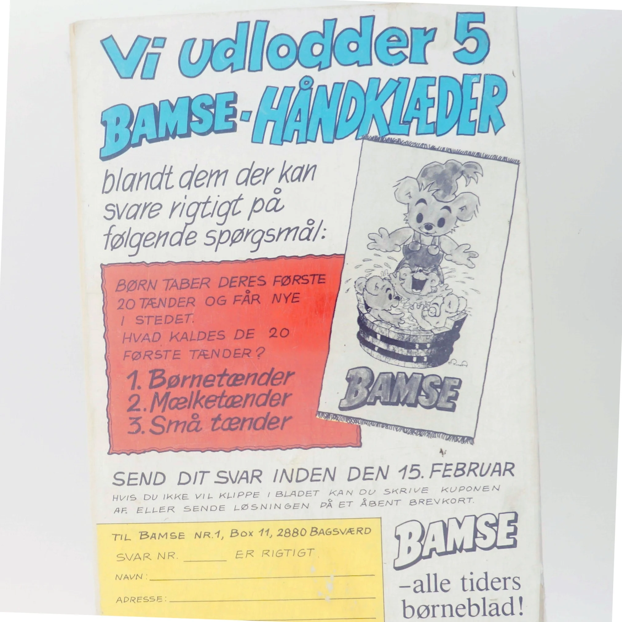 Bamse tegneserie nr. 1, 1988 af Rune A. (Bog)