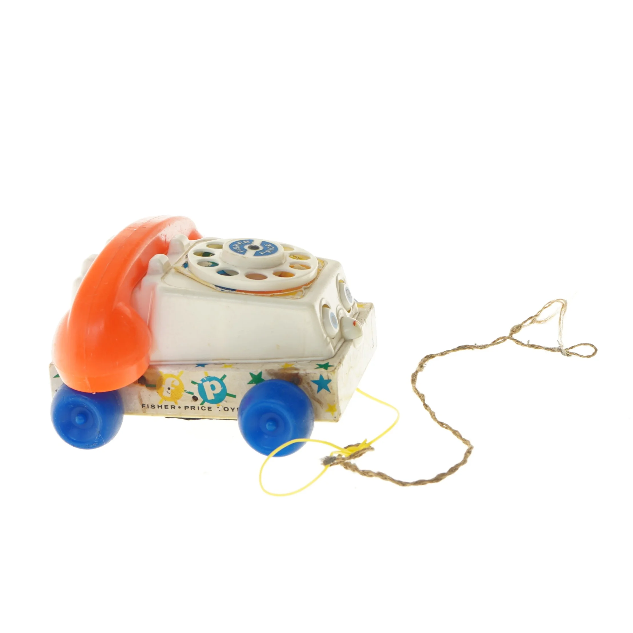 Vintage legetøjstelefon med snor fra Fisher-Price (str. 10x19x17 cm)