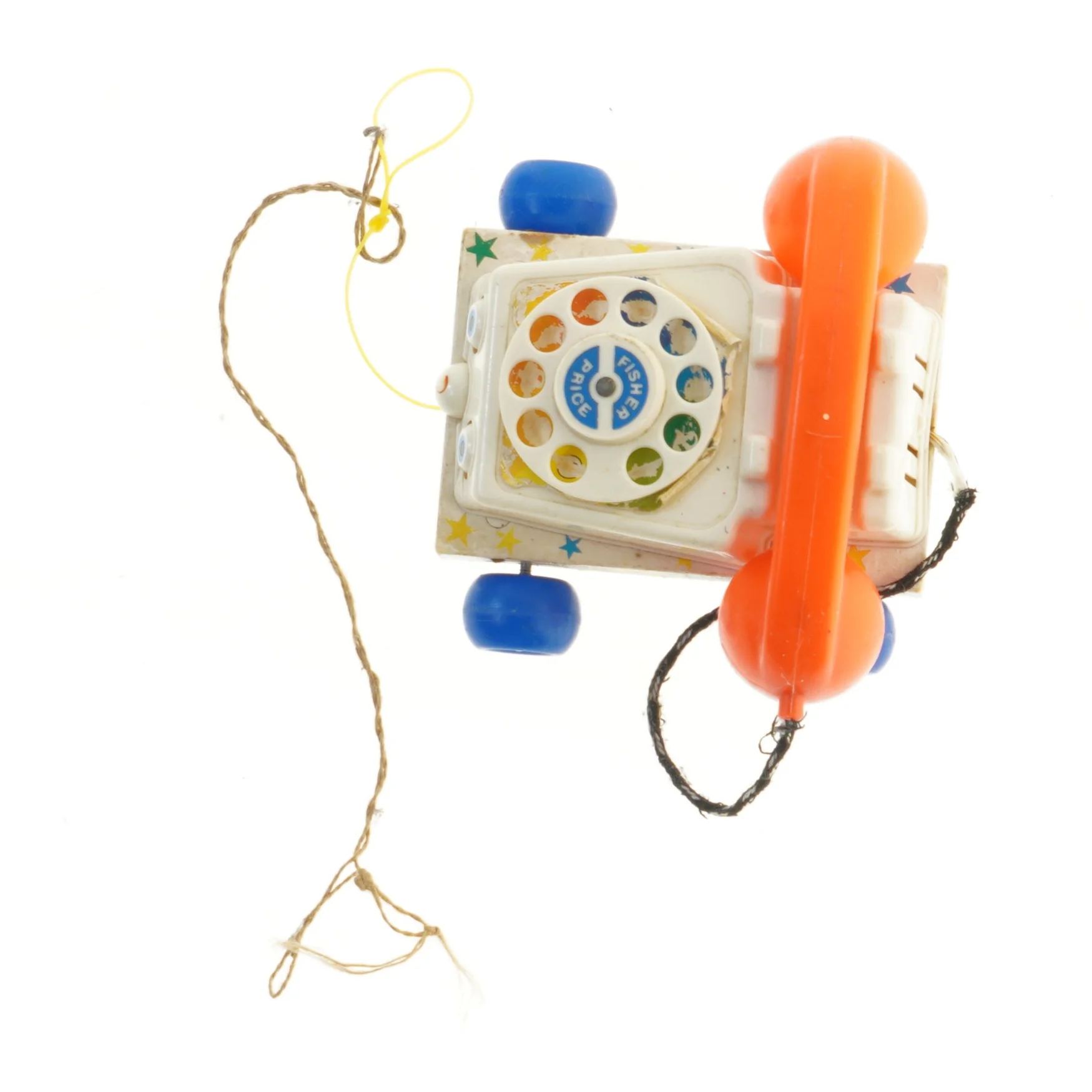 Vintage legetøjstelefon med snor fra Fisher-Price (str. 10x19x17 cm)