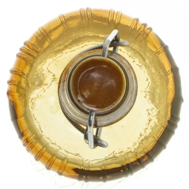 Amber glasflaske med patentlåg (str. 33 cm)