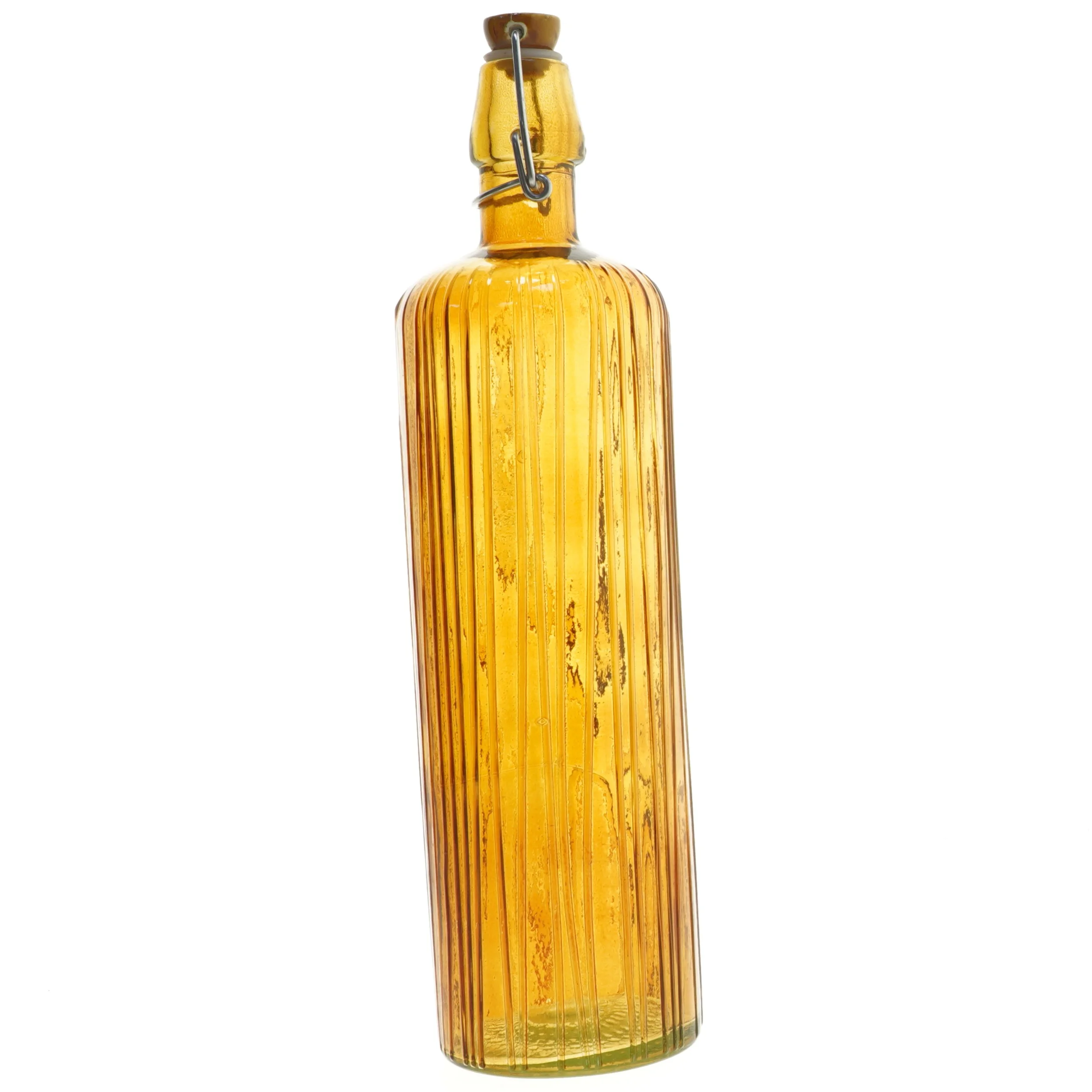 Amber glasflaske med patentlåg (str. 33 cm)