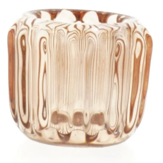 Karamel-farvede lysestager fra Morsø (str. Ø 7 cm)