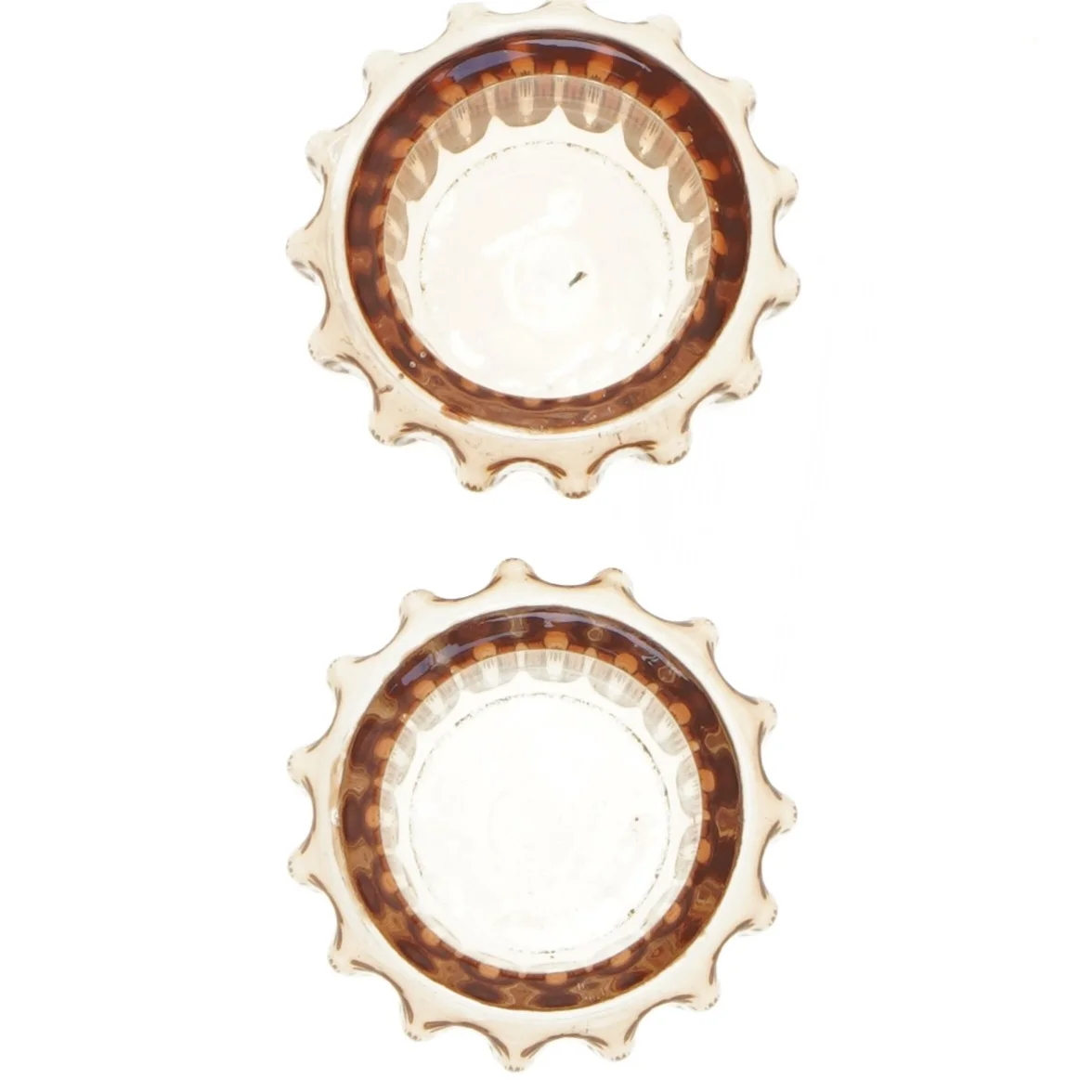 Karamel-farvede lysestager fra Morsø (str. Ø 7 cm)