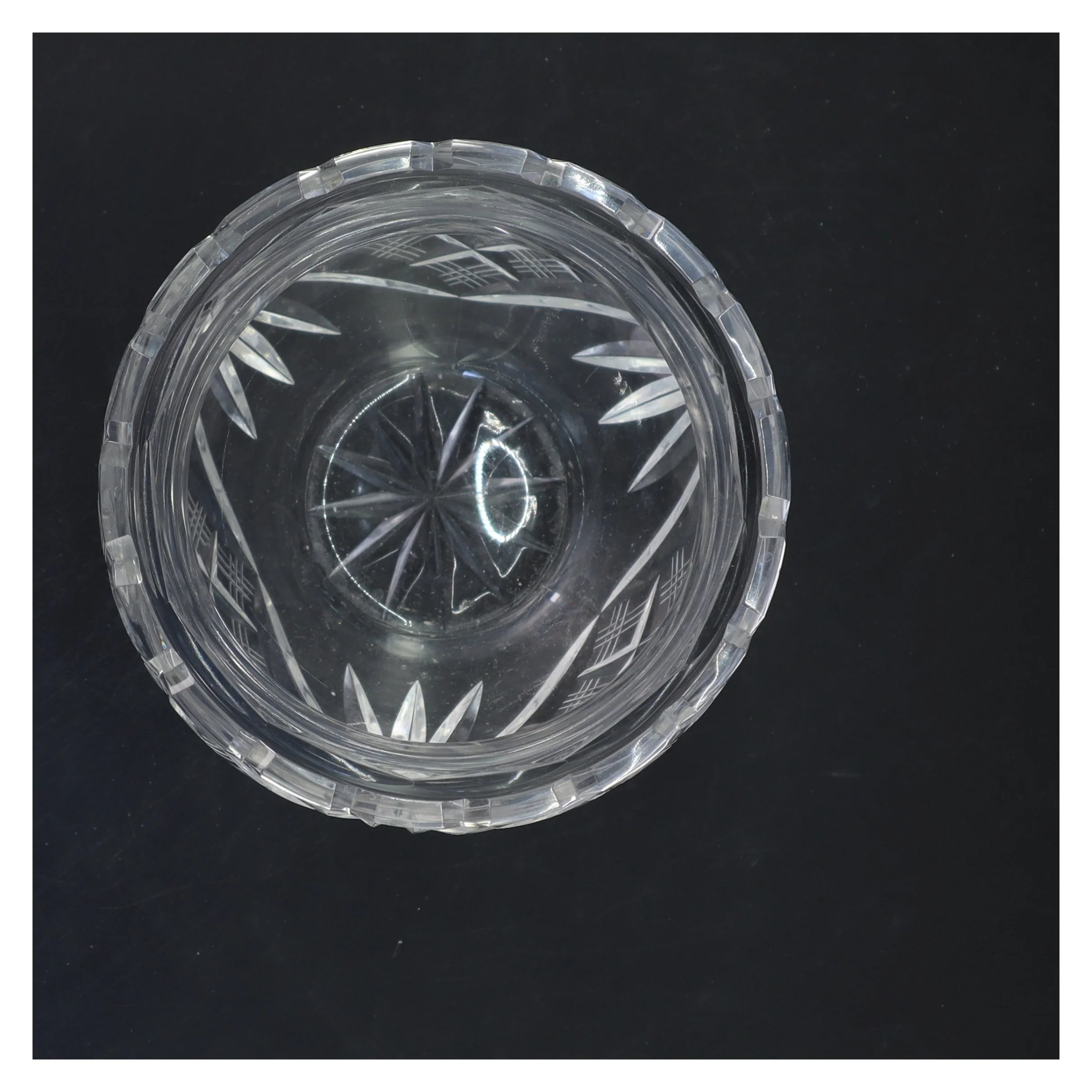 Glasvase med mønster (str. 16x15 cm)