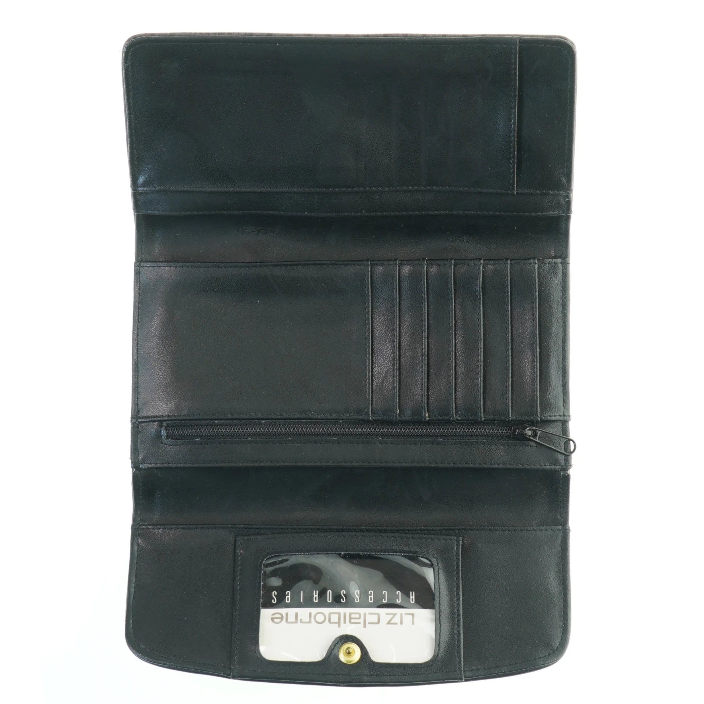 Sort læderpung fra Liz Claiborne (str. 20x11,5 cm)