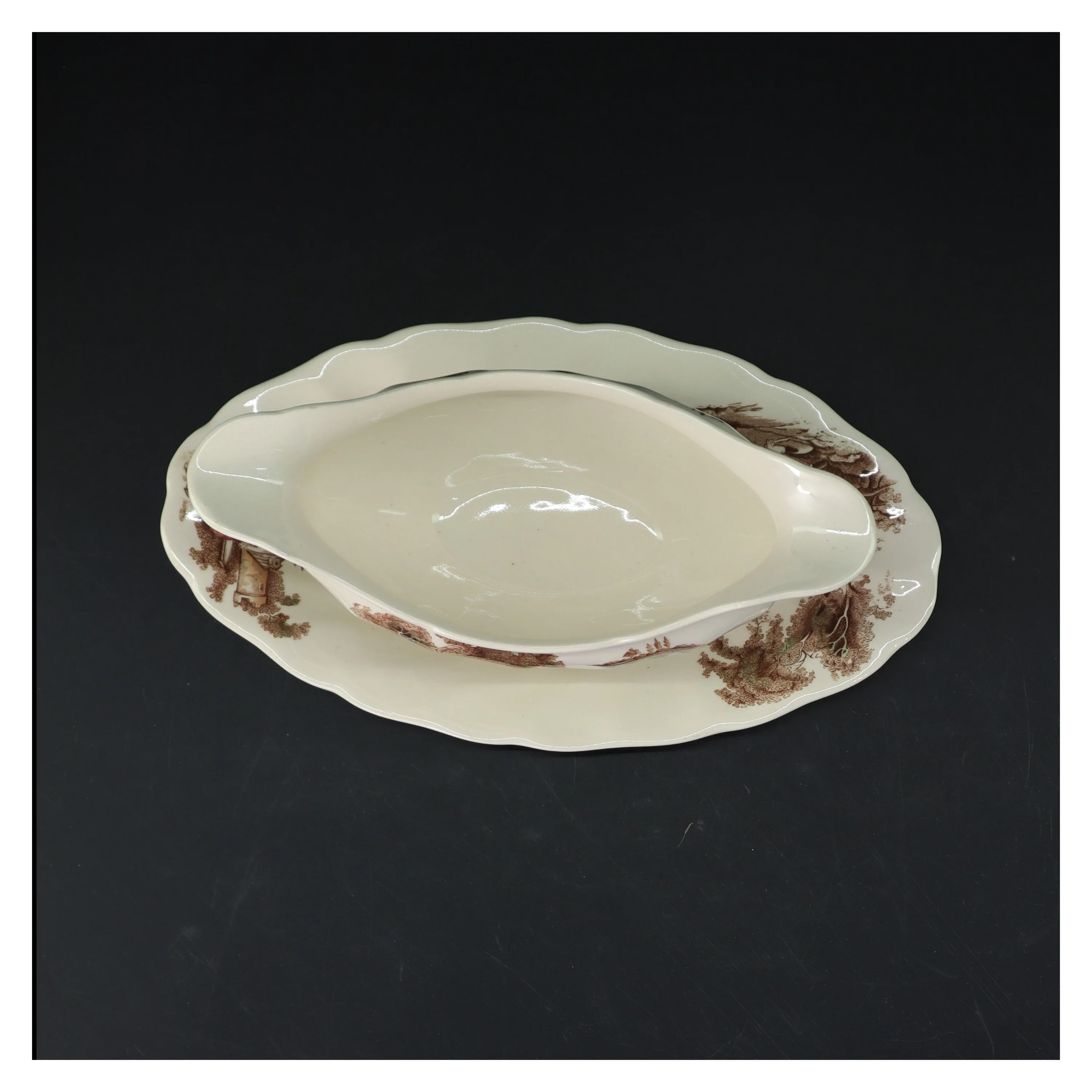 Gravy båd med tallerken fra Johnson Brothers (str. 24 cm)