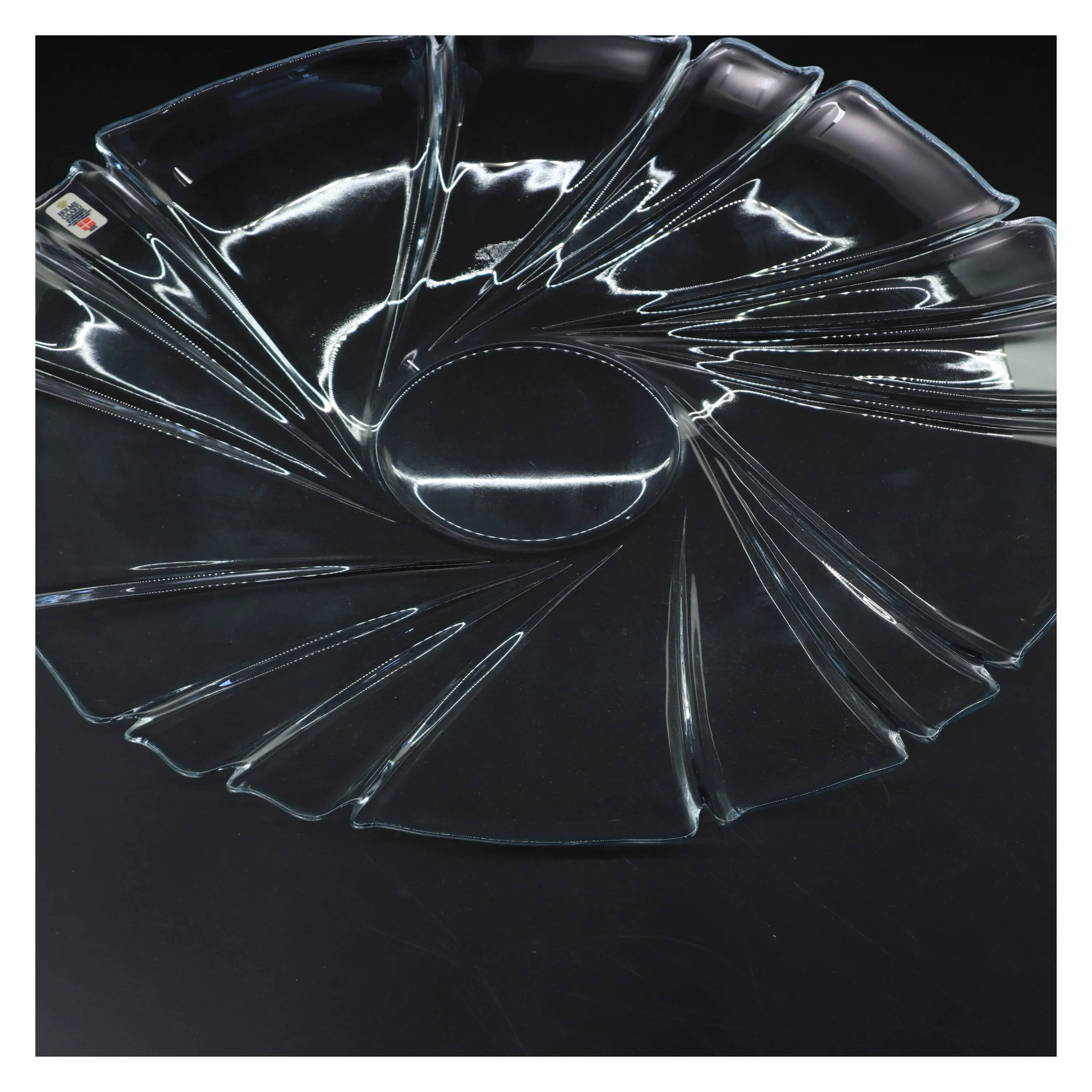 Glasfad fra Holmegaard (str. Ø. 39 cm)