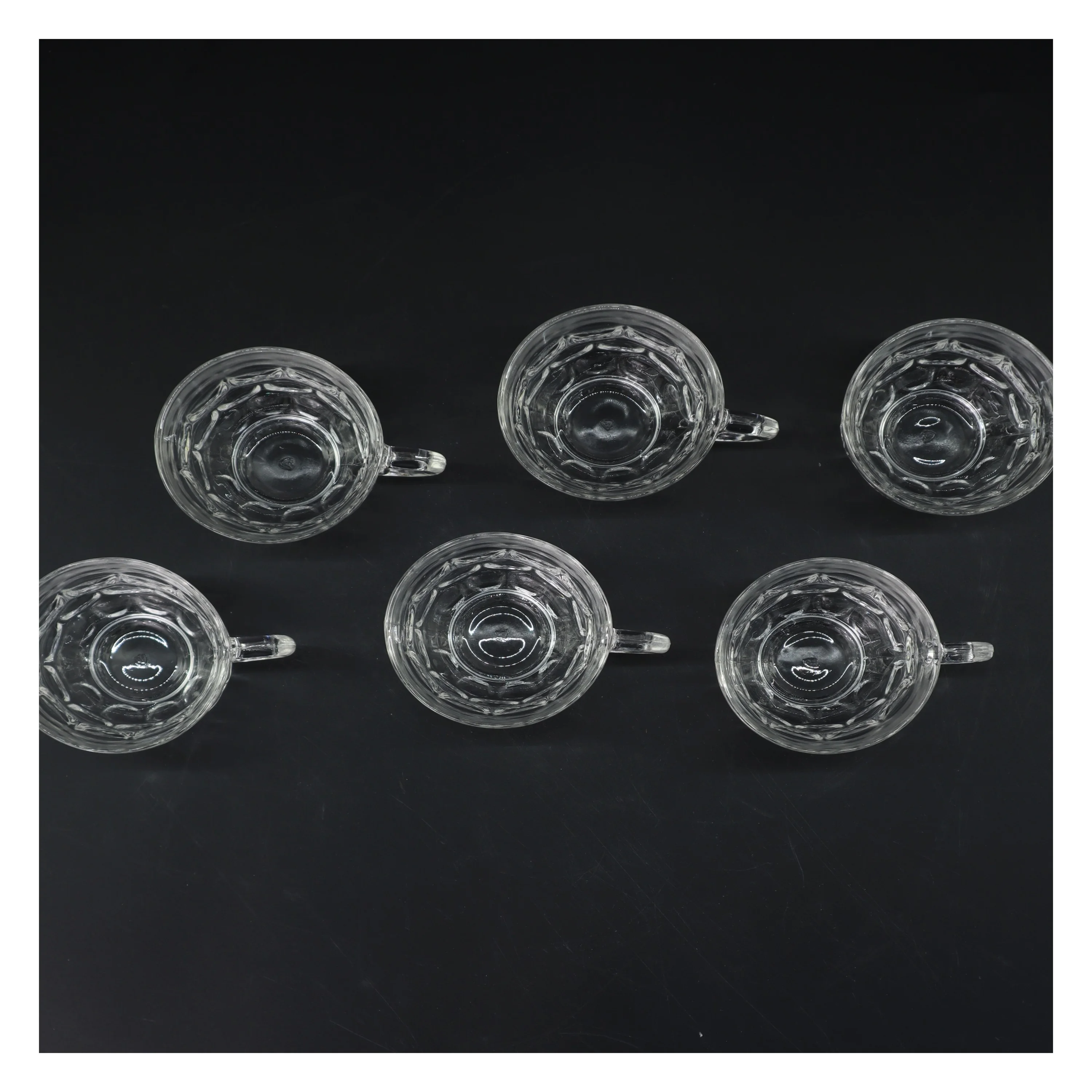 Glaskopper, 6 stk. (str. 6 styk. ø. 8 cm længde. 6,5 cm)