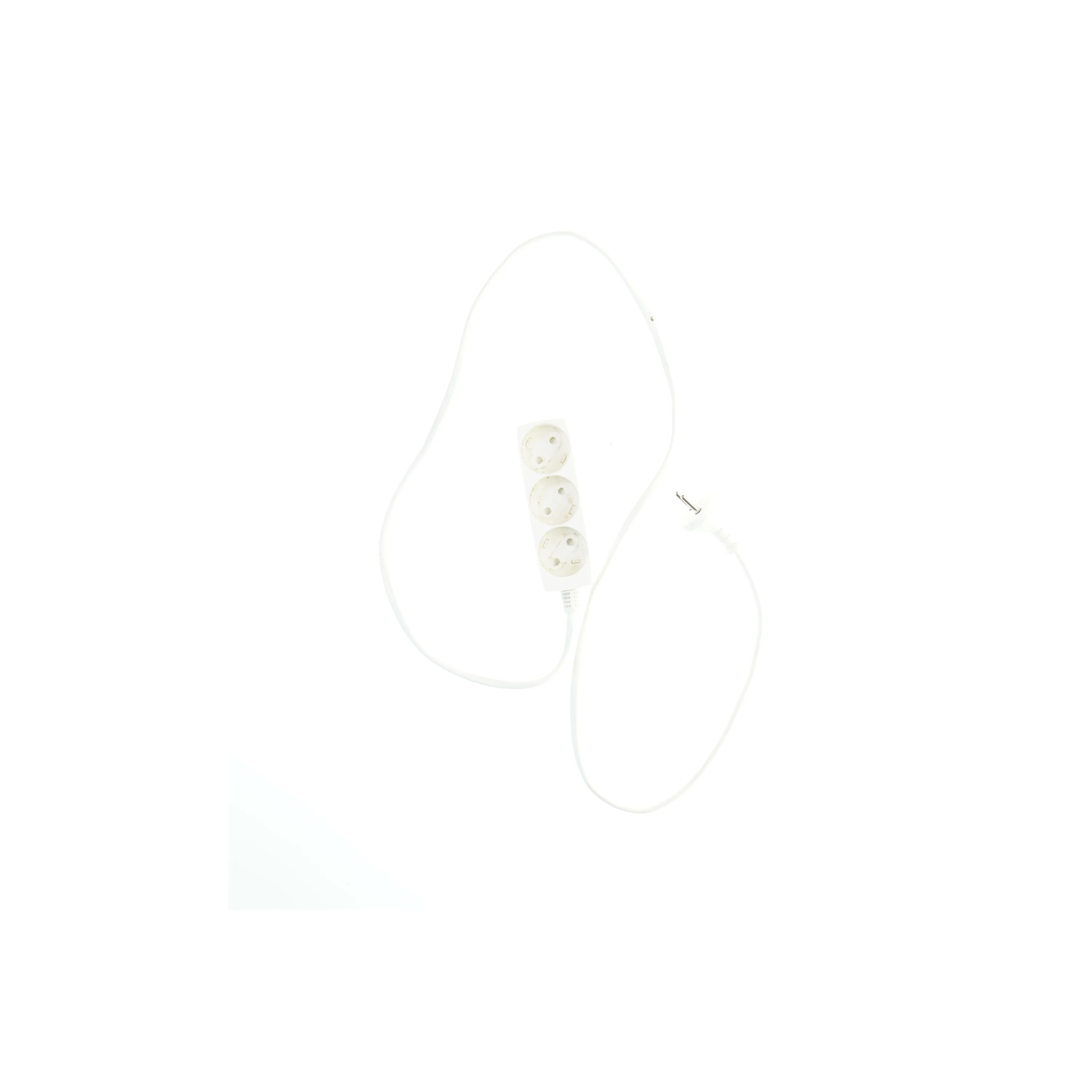 Hvid forlængerledning med 4 stik (str. 140 cm)