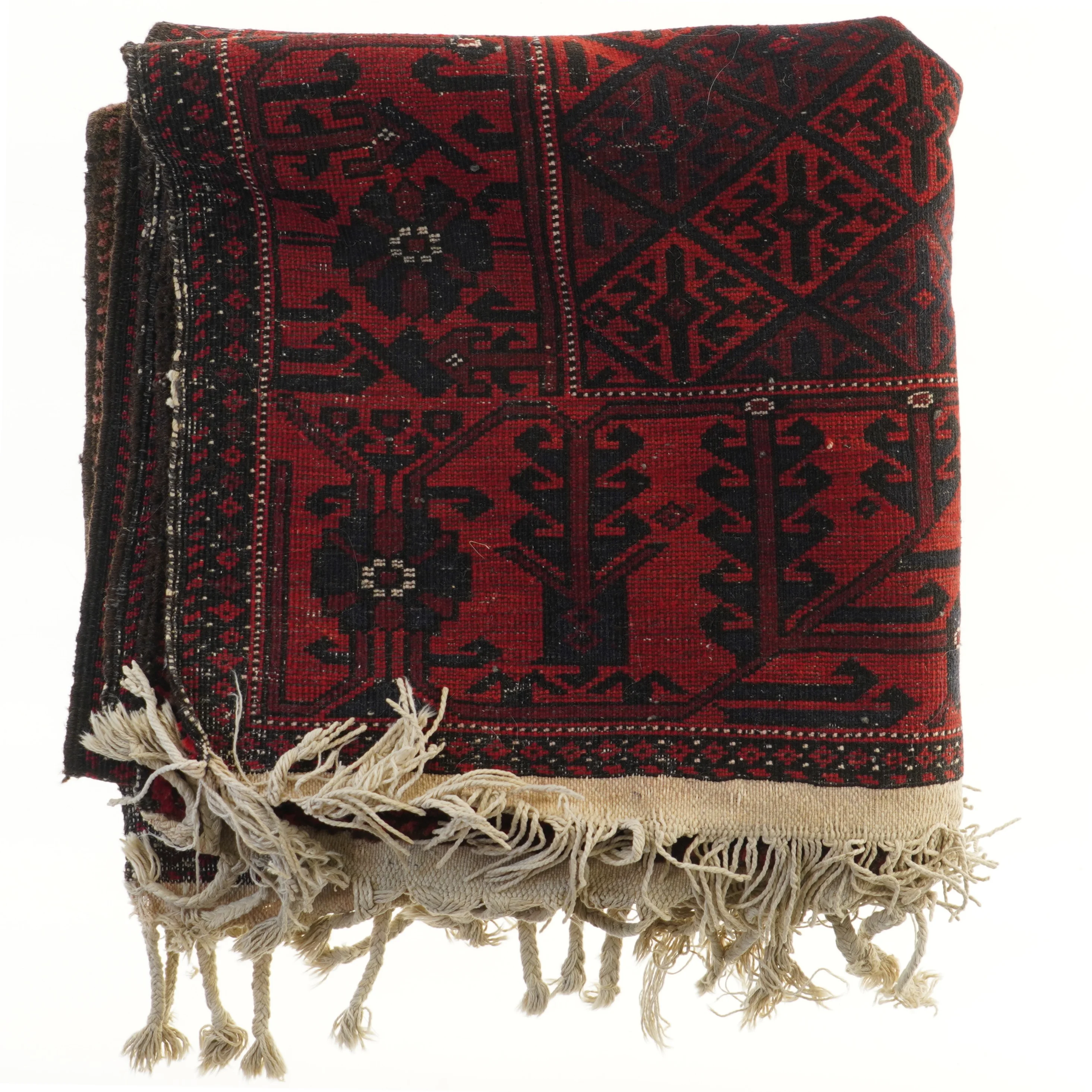 Orientalsk gulvtæppe med frynser (str. 170x92 cm)