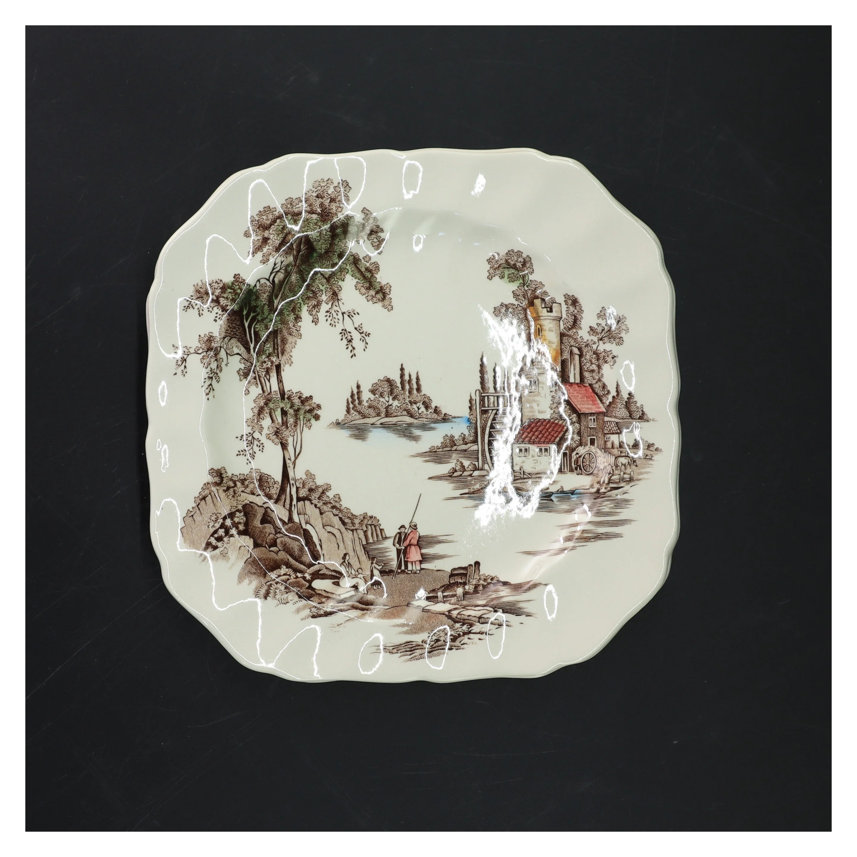 Sæt af flade middagstallerkener fra Johnson Bros (str. Ø. 19,5 cm. 4 styk)