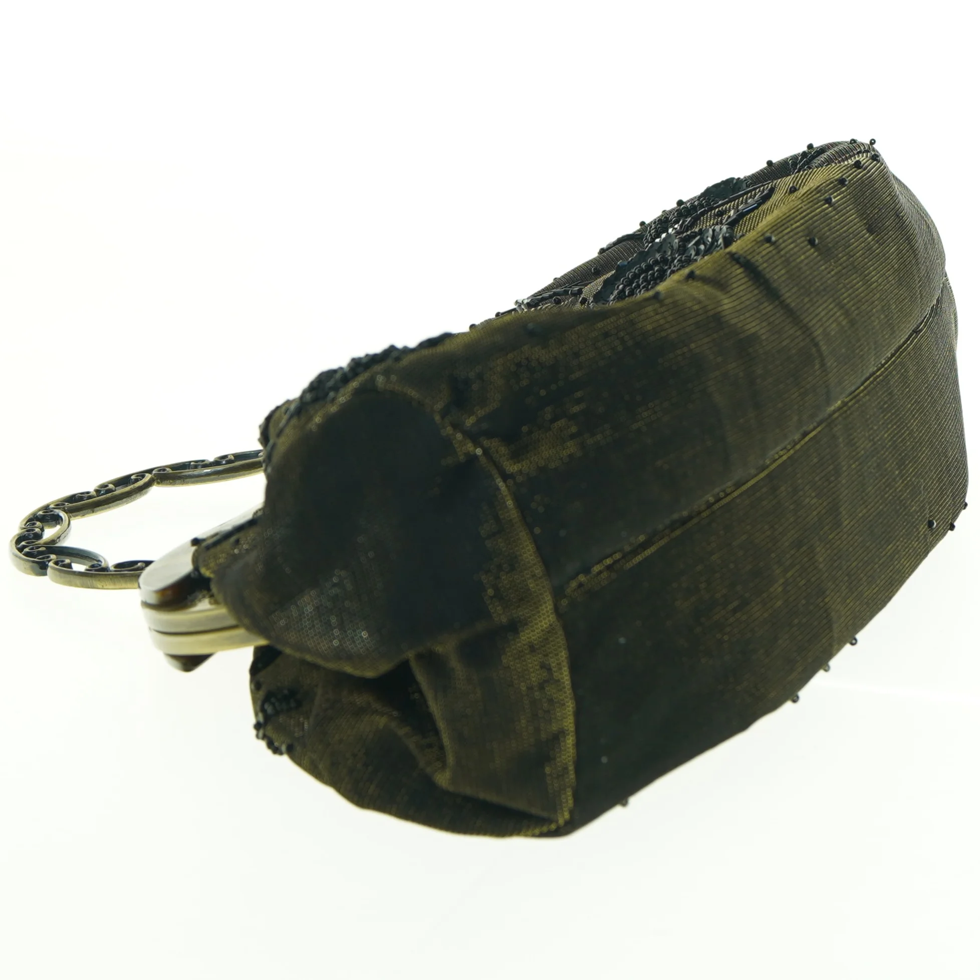 Vintage broderet aftenpung med kædehåndtag (str. 35 x 24 cm)