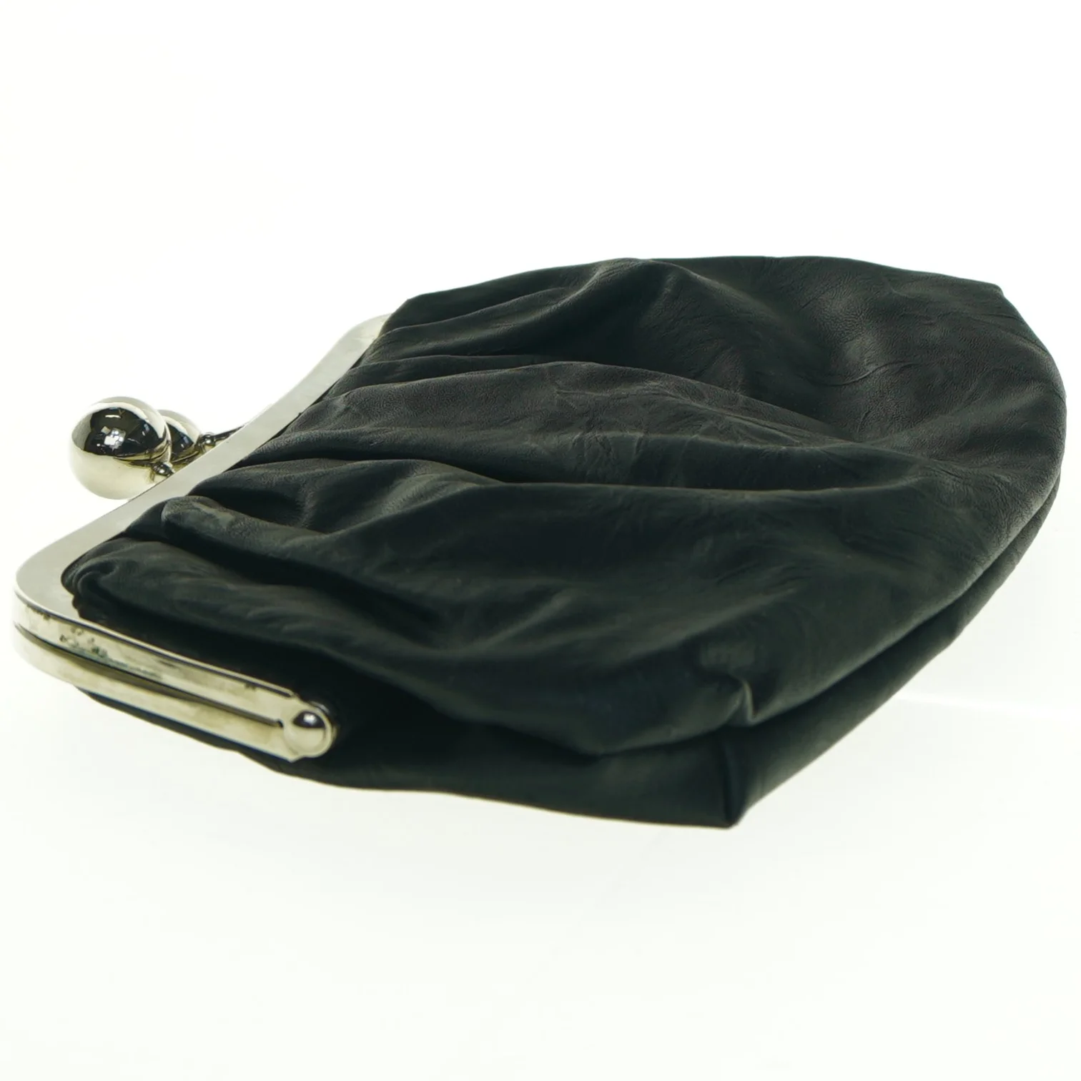 Sort læderpung (str. 26 x 18 cm)