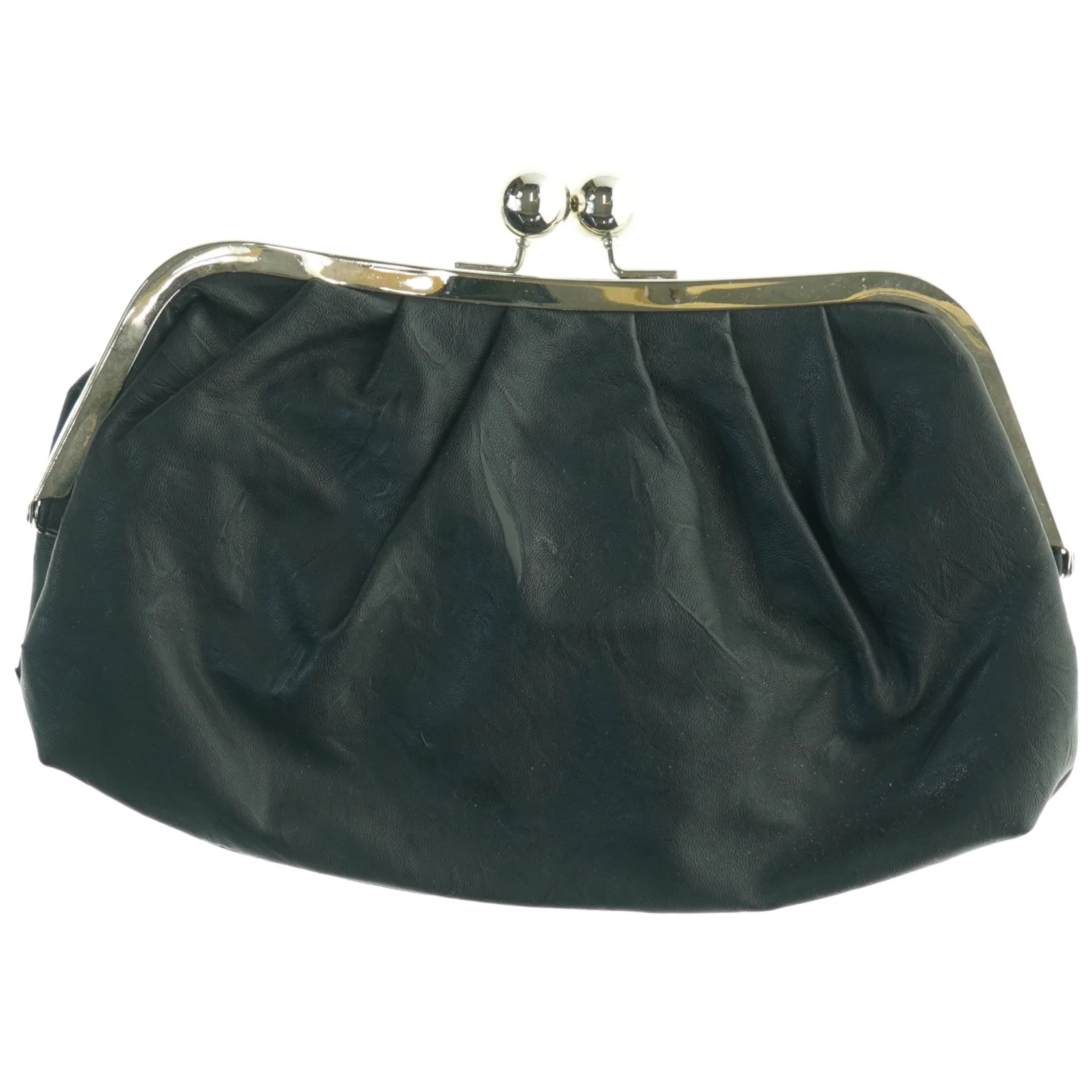 Sort læderpung (str. 26 x 18 cm)