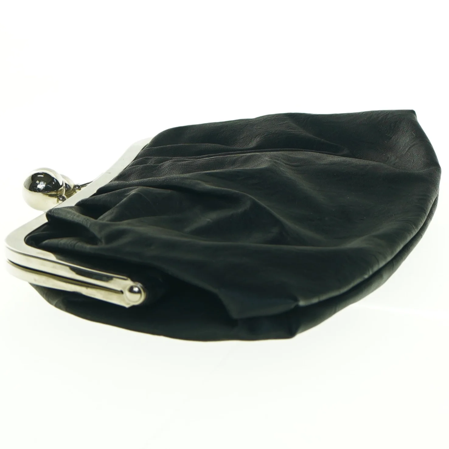 Sort læderpung (str. 26 x 18 cm)