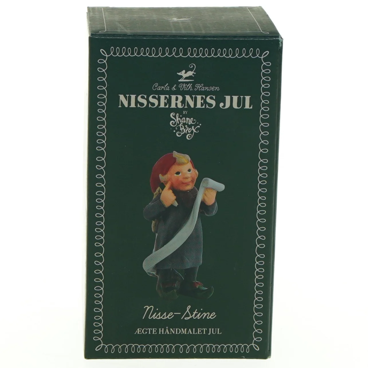 Julefigur af Nisse-Stine fra Carla Og Vilhelm. Hansen (str. 13 x 5 cm)