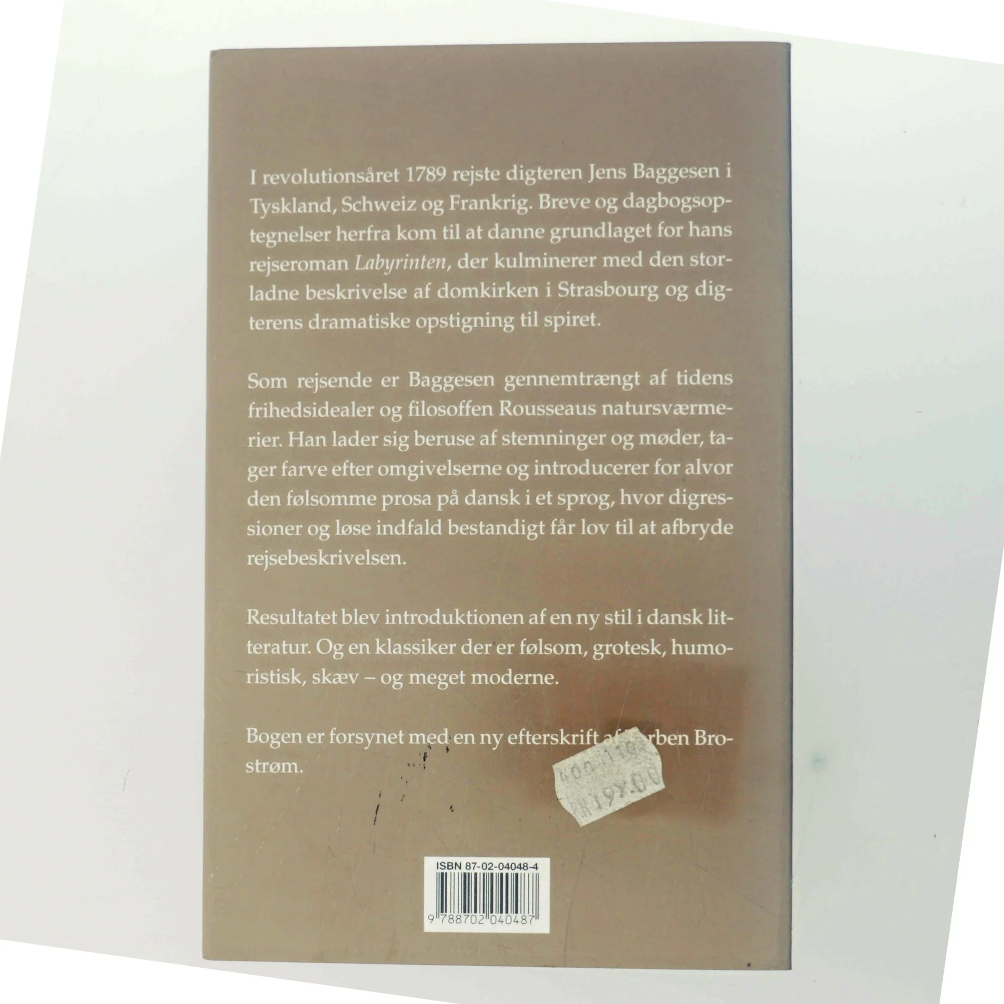 Labyrinten (Ved Torben Brostrøm) af Jens Baggesen (Bog)