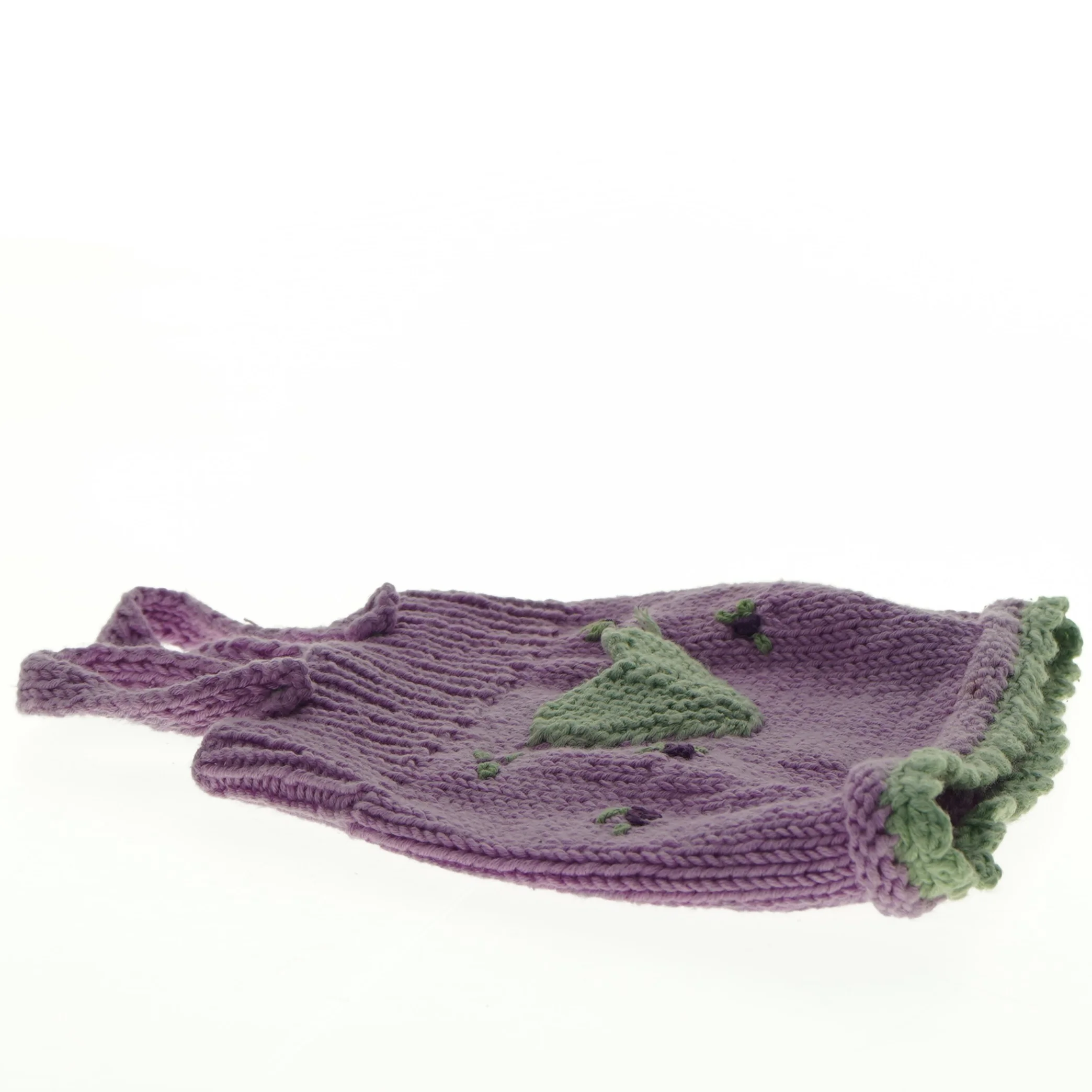 Strikket dukkekjole (str. Længde, 20 cm. b. 18 cm)