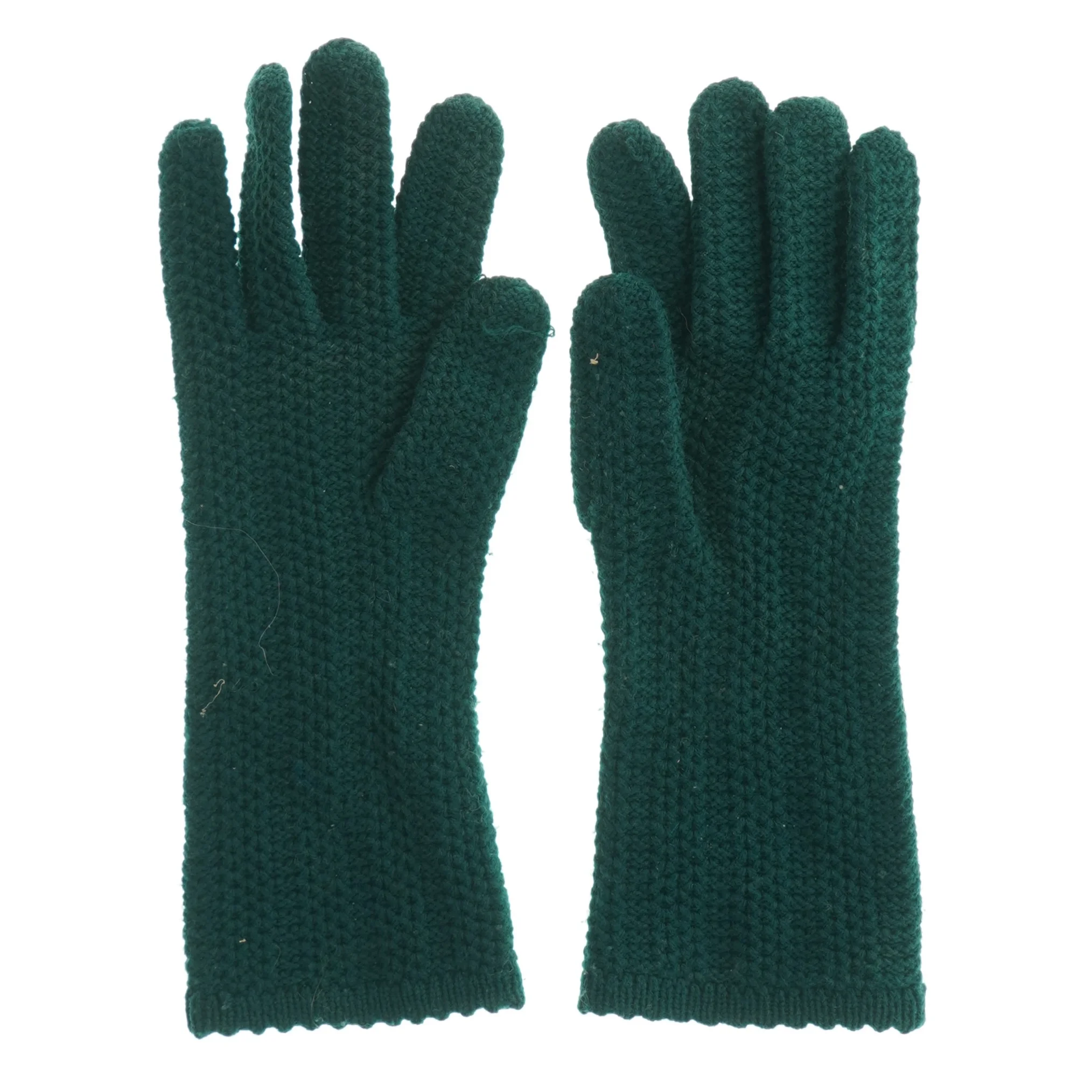 Grønne strikkede handsker (str. Totallængde. 27 cm)