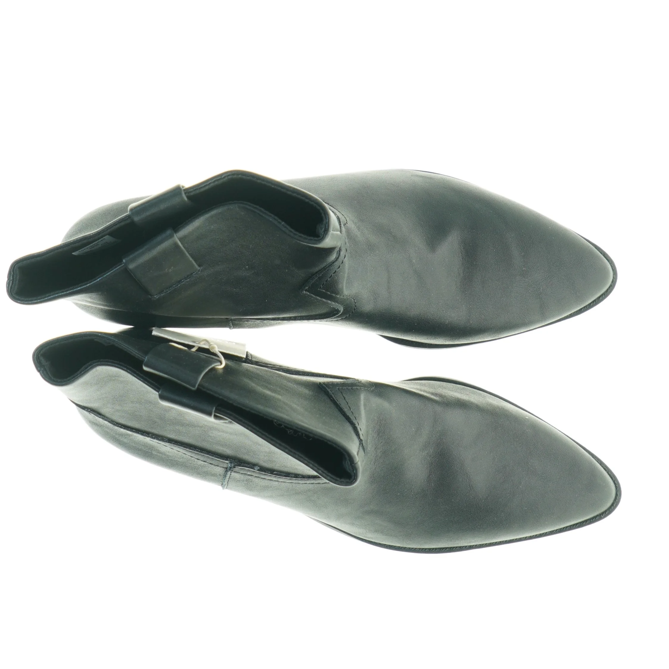 Sorte læder ankelstøvler fra Pullbear Collection (str. 39)