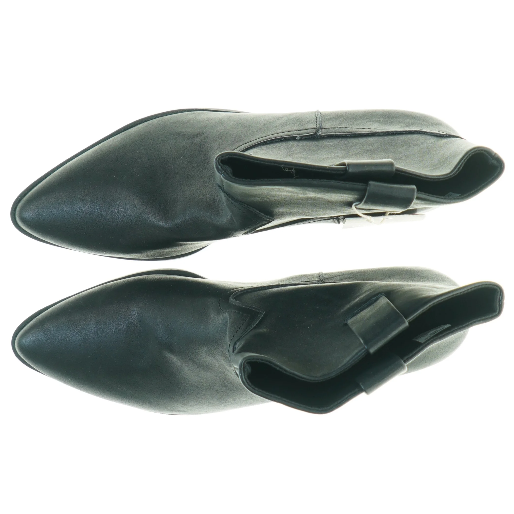 Sorte læder ankelstøvler fra Pullbear Collection (str. 39)