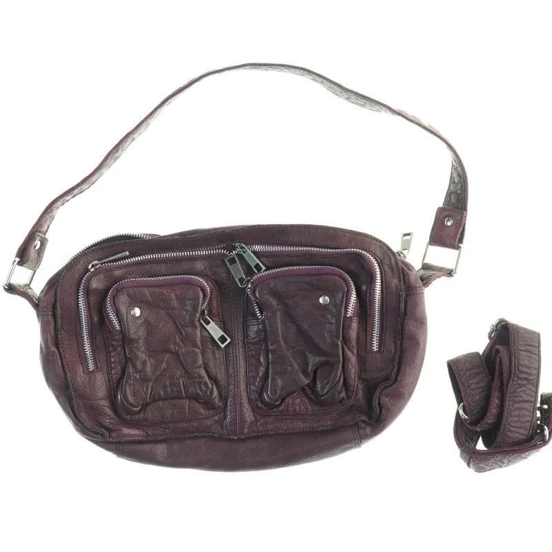 Brun bæltetaske i læder (str. 34 x 22 cm)