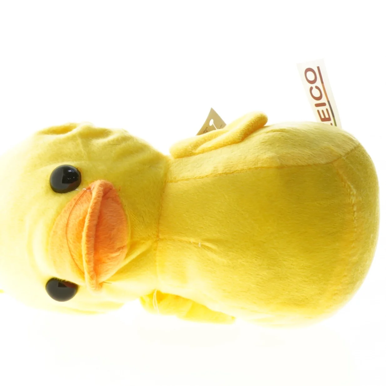 Gul plysdyr and fra Leico (str. 18 cm)