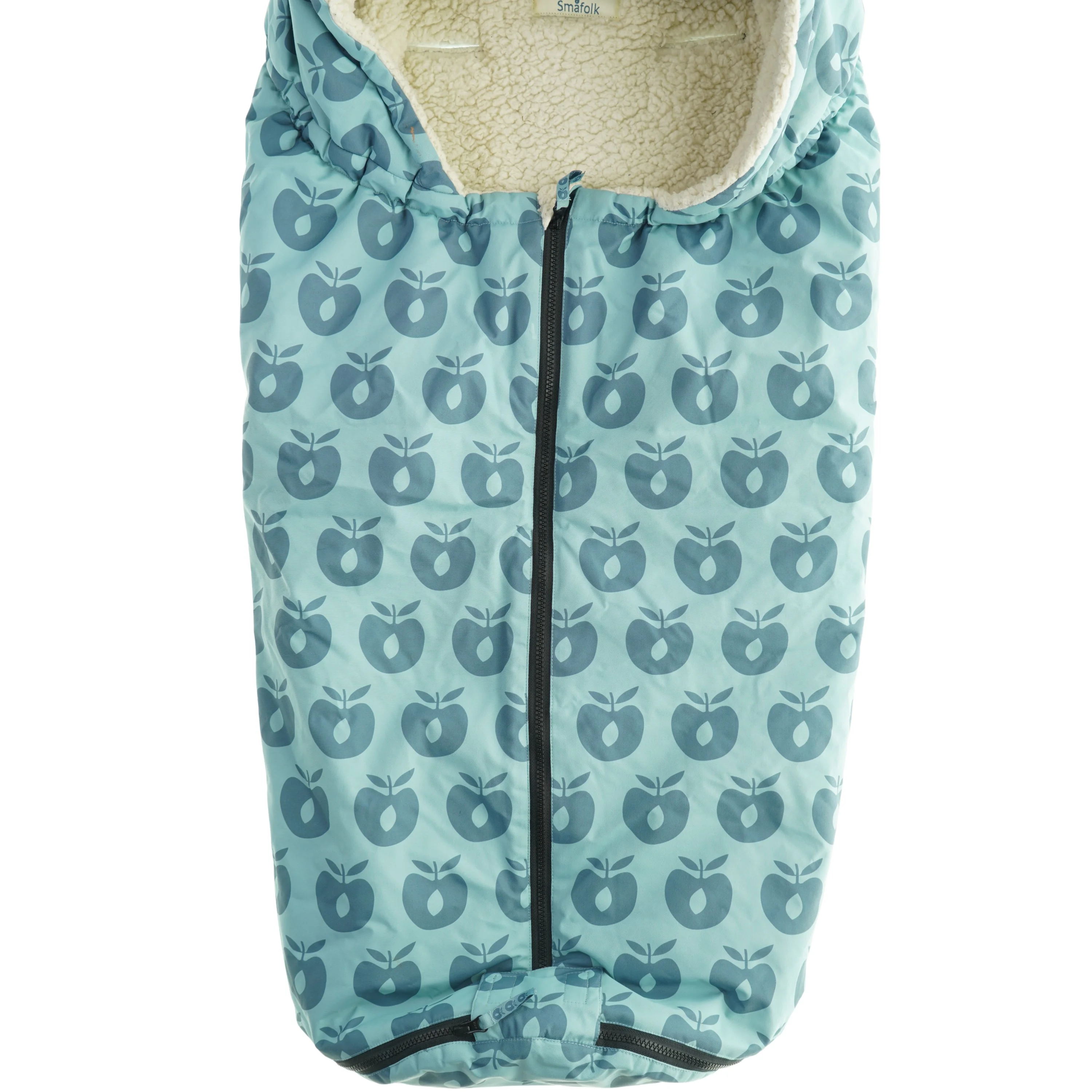 Sove- og kørepose med æbleprint fra Småfolk (str. Totallængde. 100 cm)