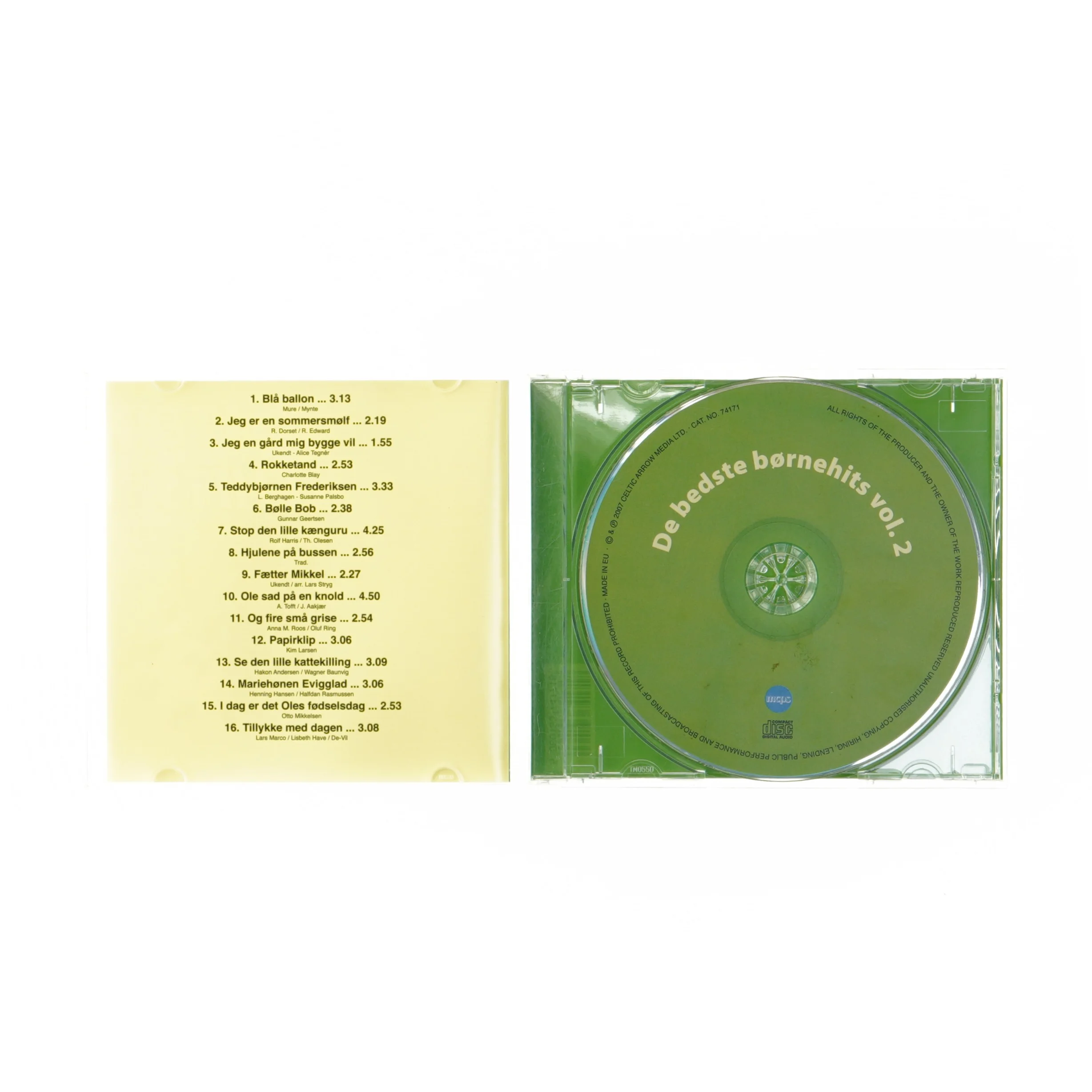 De Bedste Børnehits Vol. 2 CD fra Mcpc (str. 14x12,5 cm)