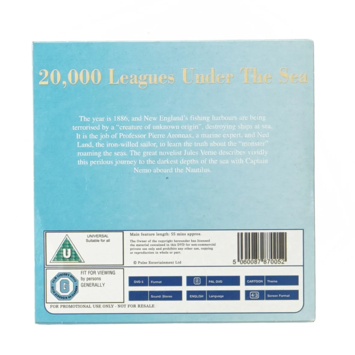 20,000 Leagues Under The Sea DVD (str. 12,5x12,5 cm)