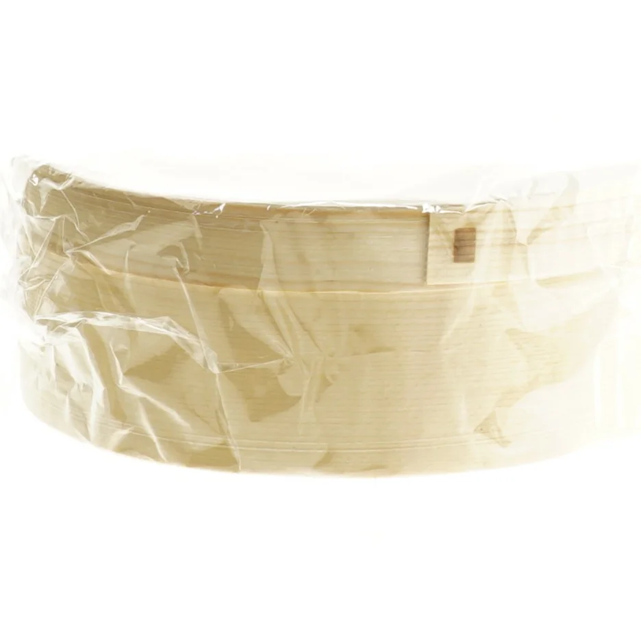 Rund opbevaringsæske i træ (str. Ø 13x5 cm)