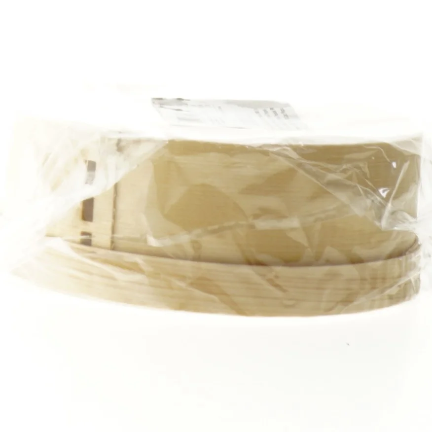 Rund opbevaringsæske i træ (str. Ø 13x5 cm)