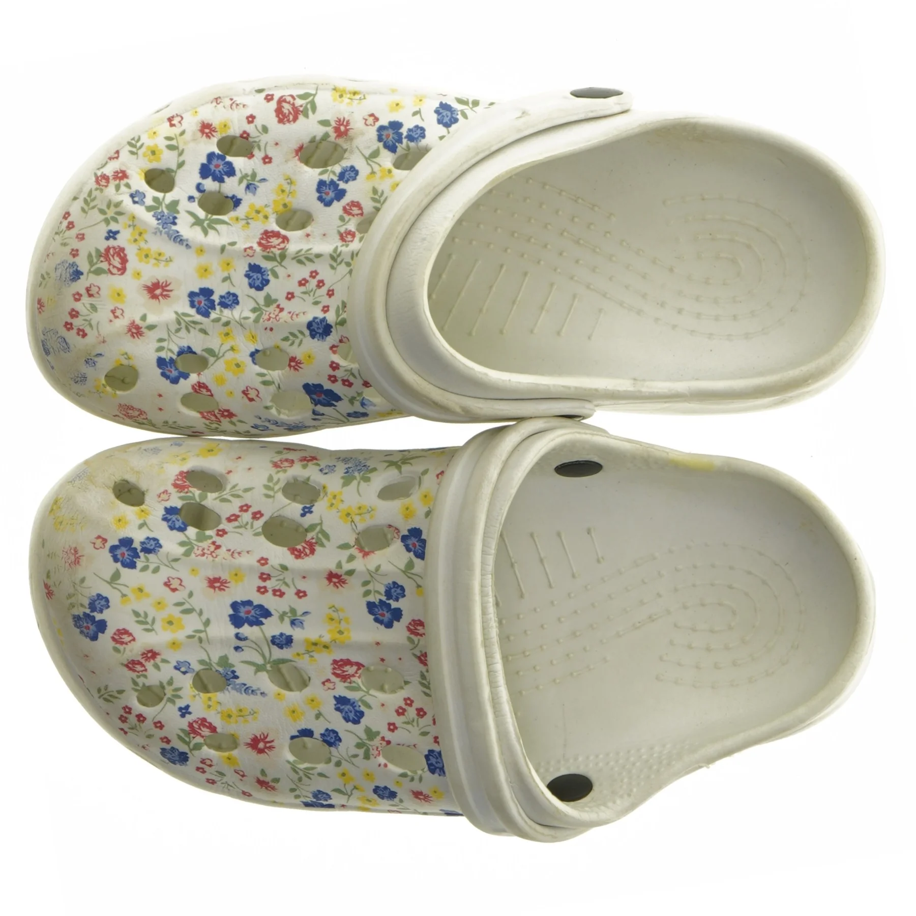 Blomstrede træsko i størrelse 34 (str. 34 )