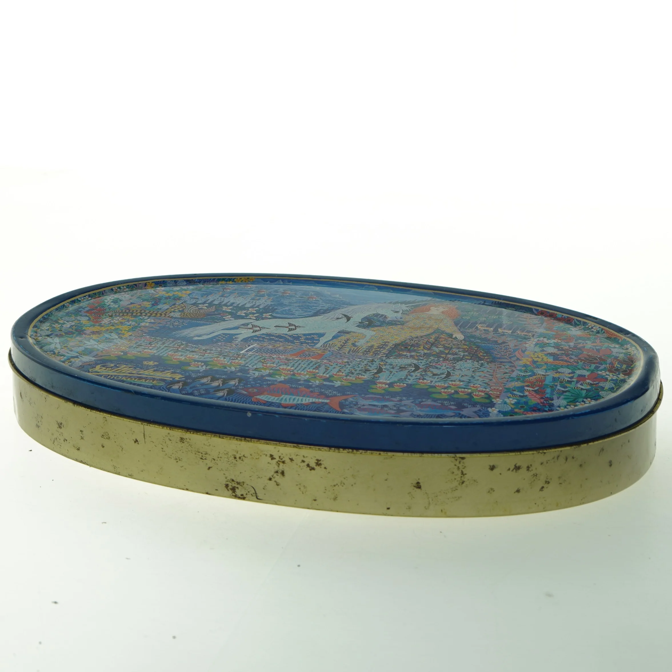 Dekorativ dåse med heste motiv (str. 32x22 cm)