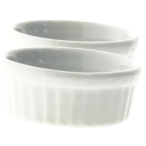 To hvide ramekiner fra Søstrene Grene (str. ø 6,5 cm 2 styk cm)