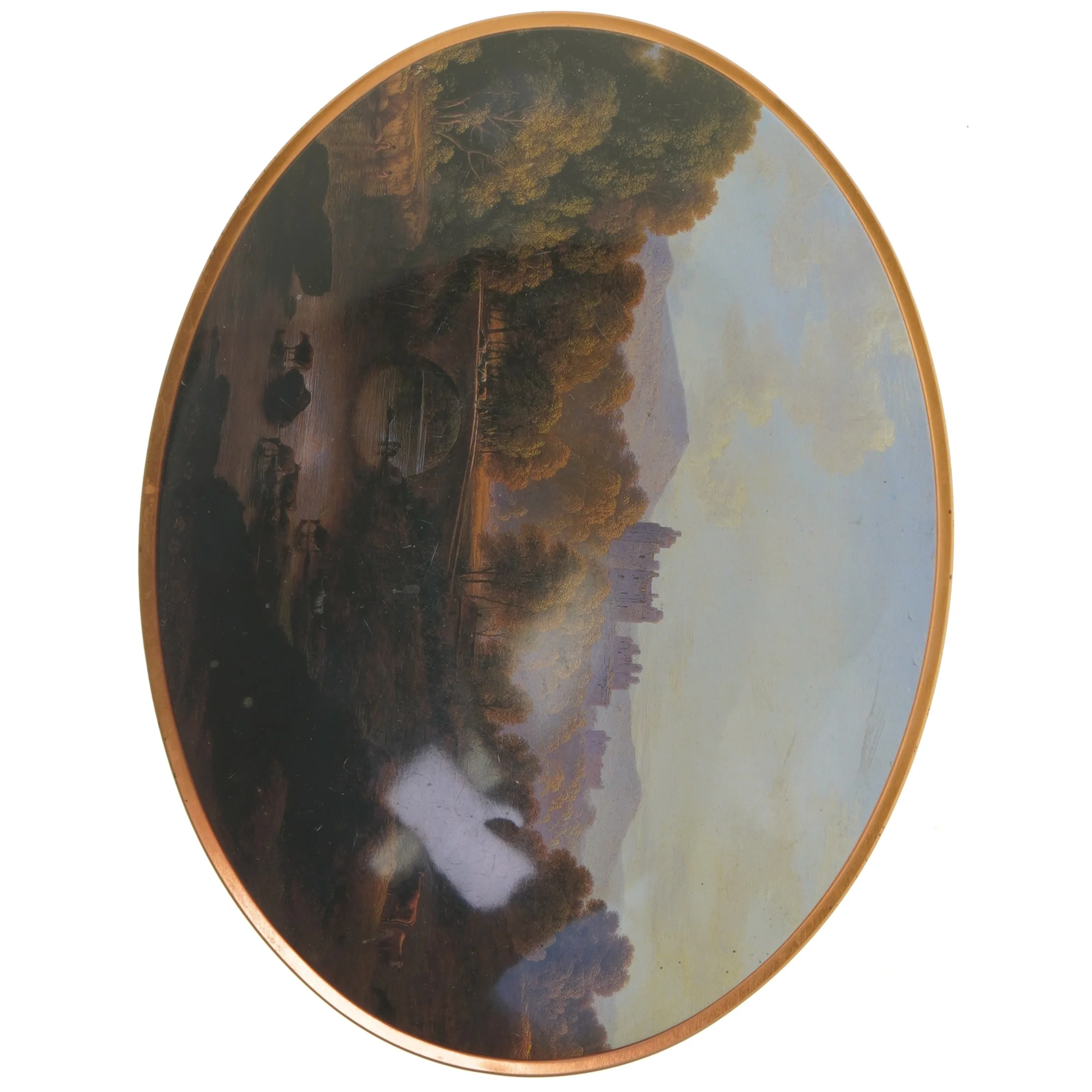 Rund metal kagedåse (str. 29x22 cm)