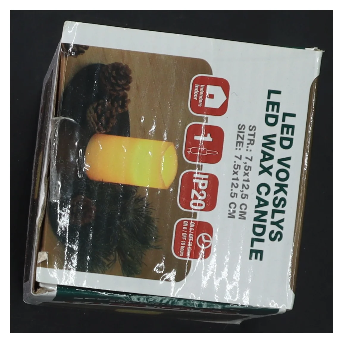 LED vokslys (str. 11x8 cm)