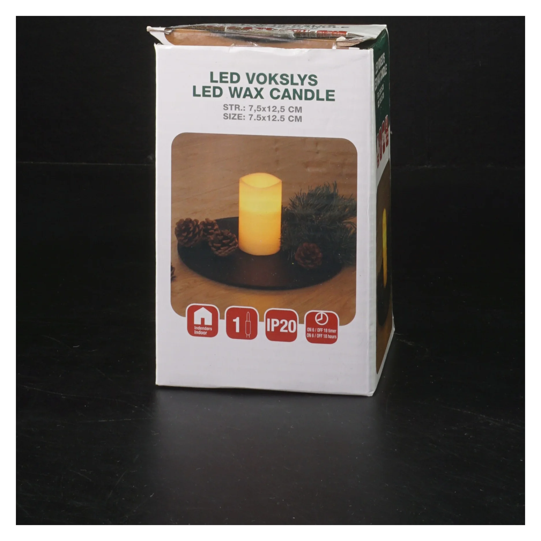 LED vokslys (str. 11x8 cm)