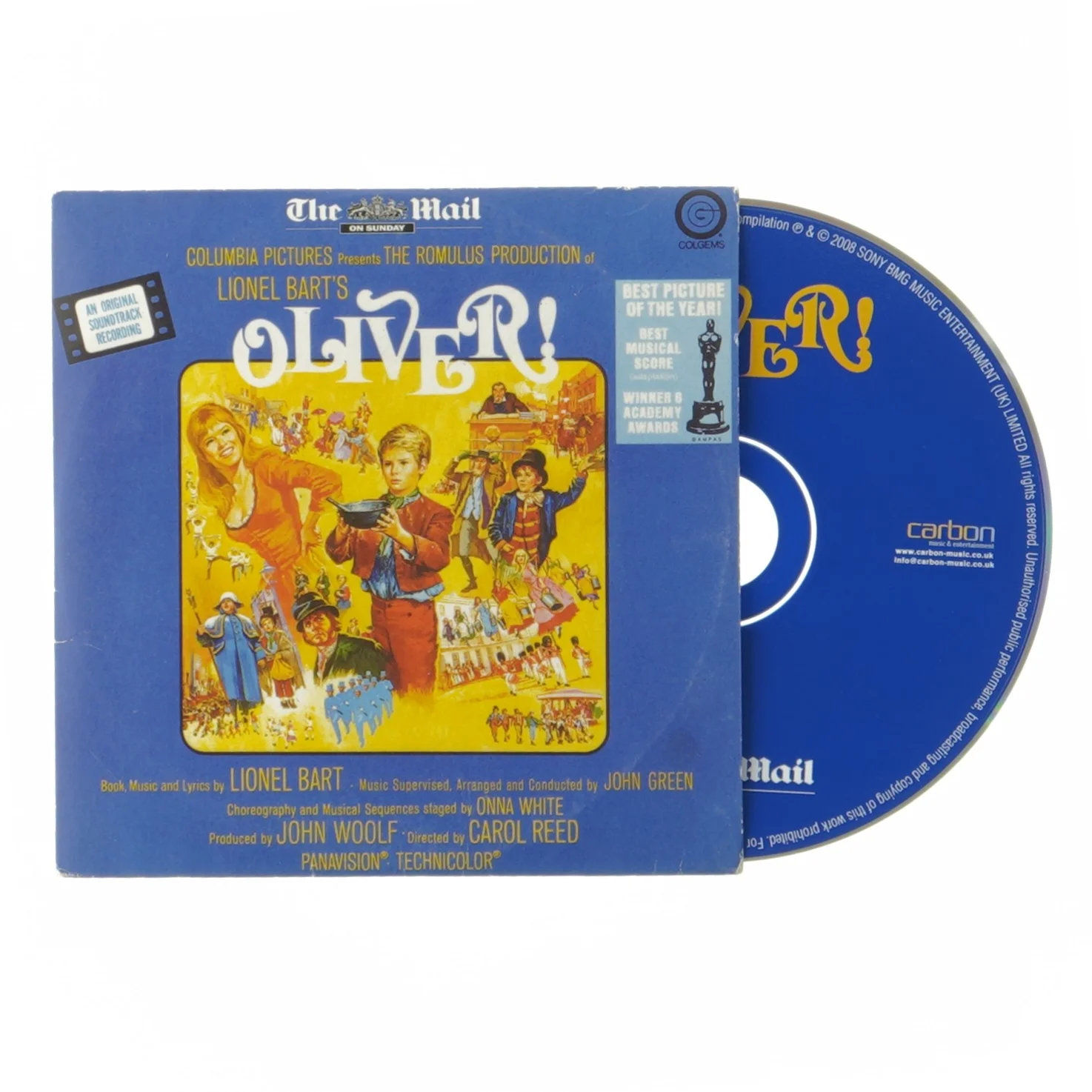Original soundtrack CD af Oliver! fra Colgems (str. 12,5x12,5 cm)