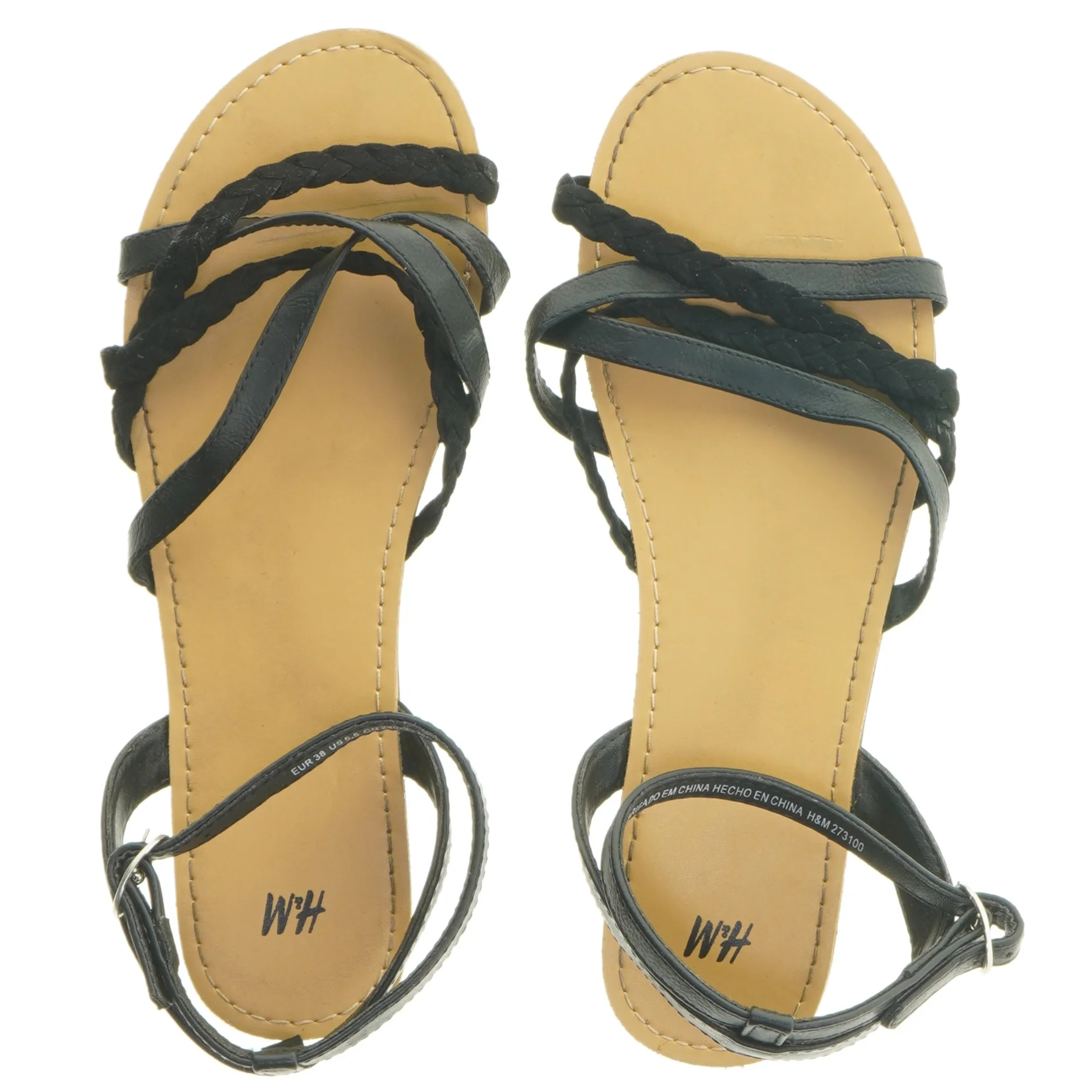 Sort damesandal i størrelse 38 fra H&M (str. 38 )