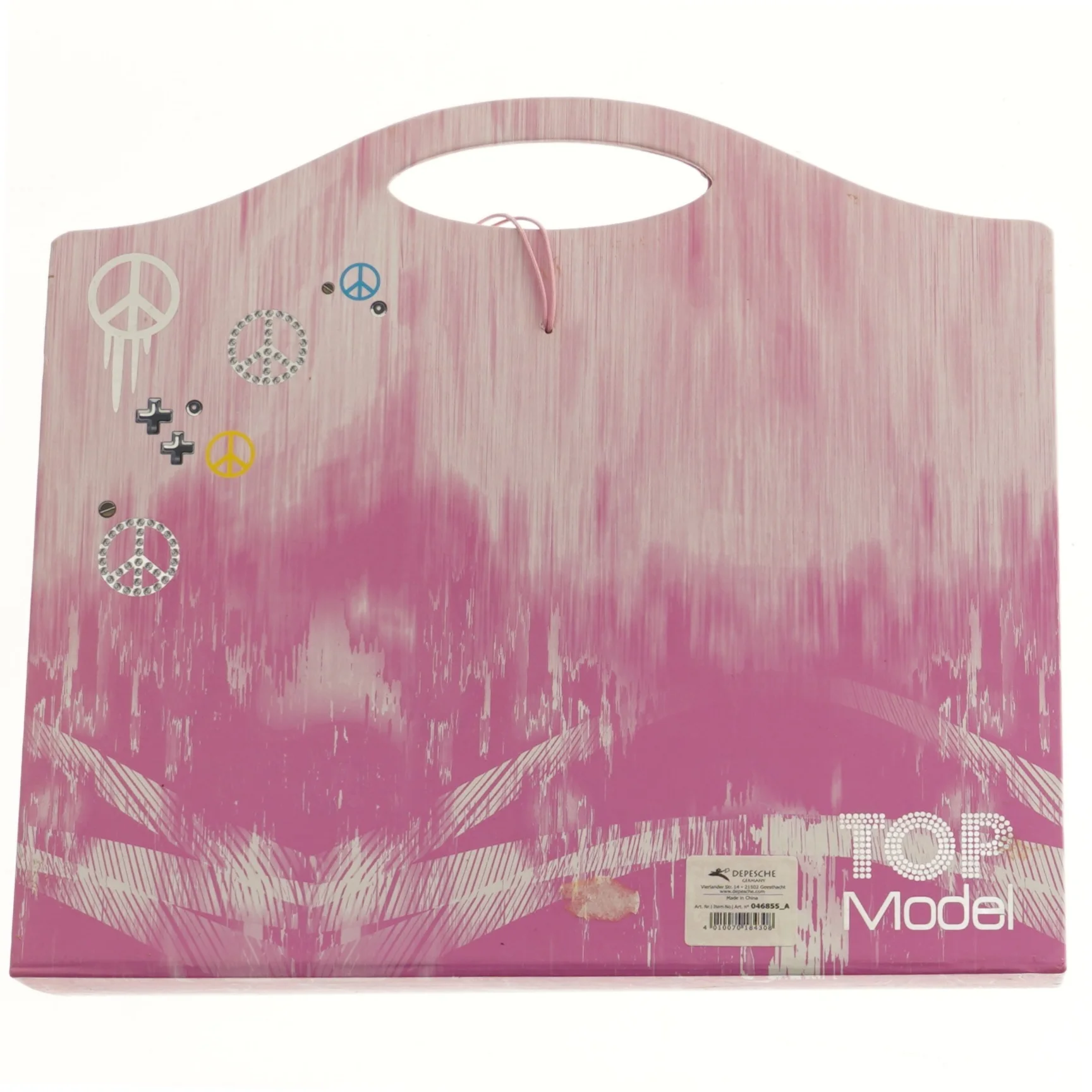 Pink fanebladsholder med illustration fra Top Model (str. 33x30 cm)